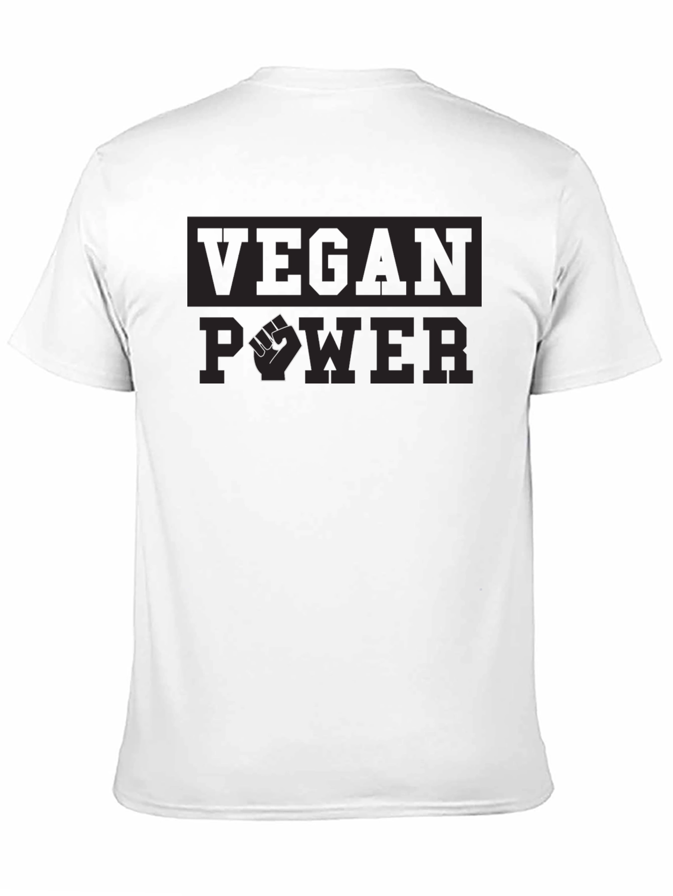 Black Vegan Power T-Shirt - Black, Graphic Tee view 11
