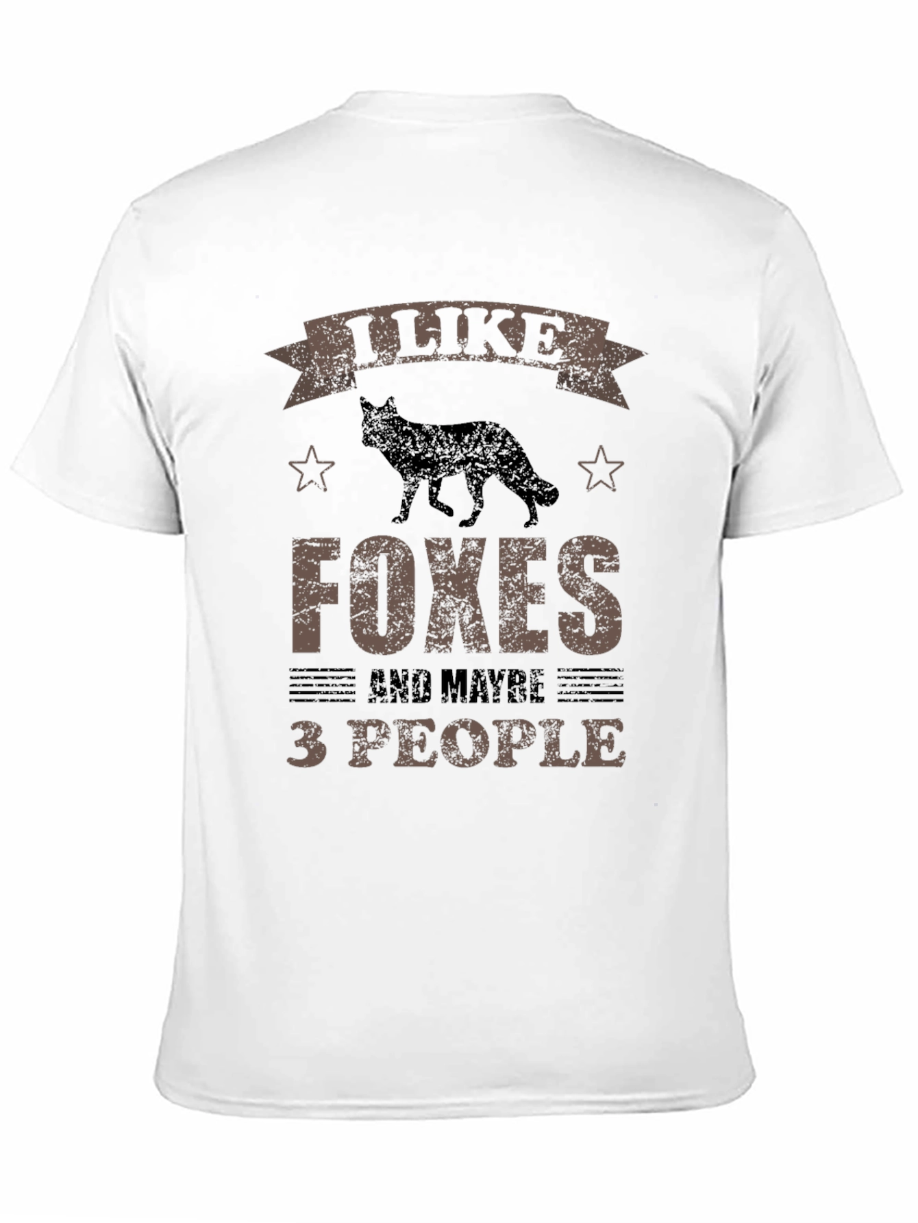 Black I Like Foxes and Maybe 3 People Funny Graphic T-Shirt view 11
