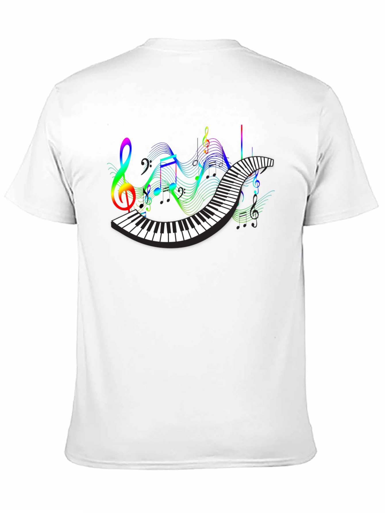 Black Music Lover's Piano Keys Graphic Tee view 11