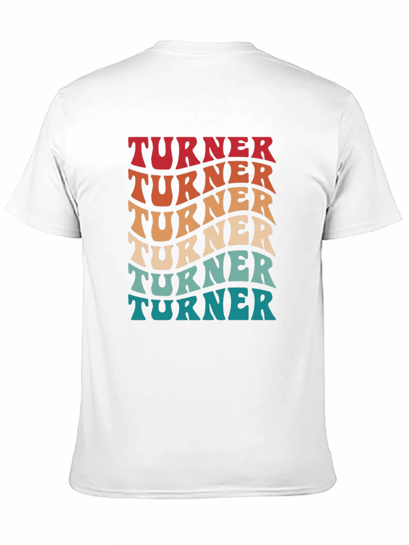 Black Wavy Turner Text Design Tee - Retro Style Shirt view 11
