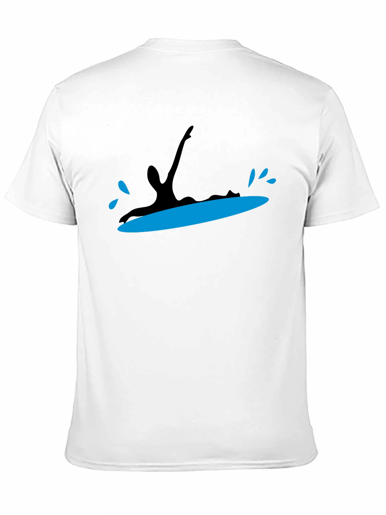 Black Surfing Silhouette Black T-Shirt view 11