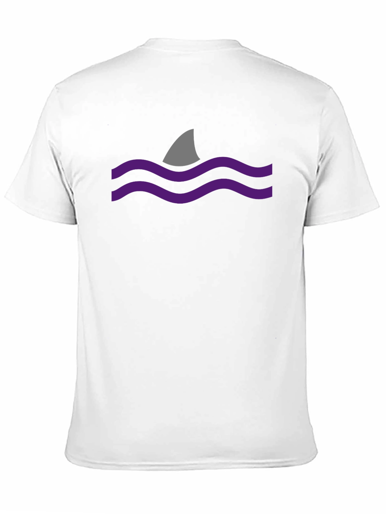 Black Shark Fin Waves Graphic Black T-Shirt view 11