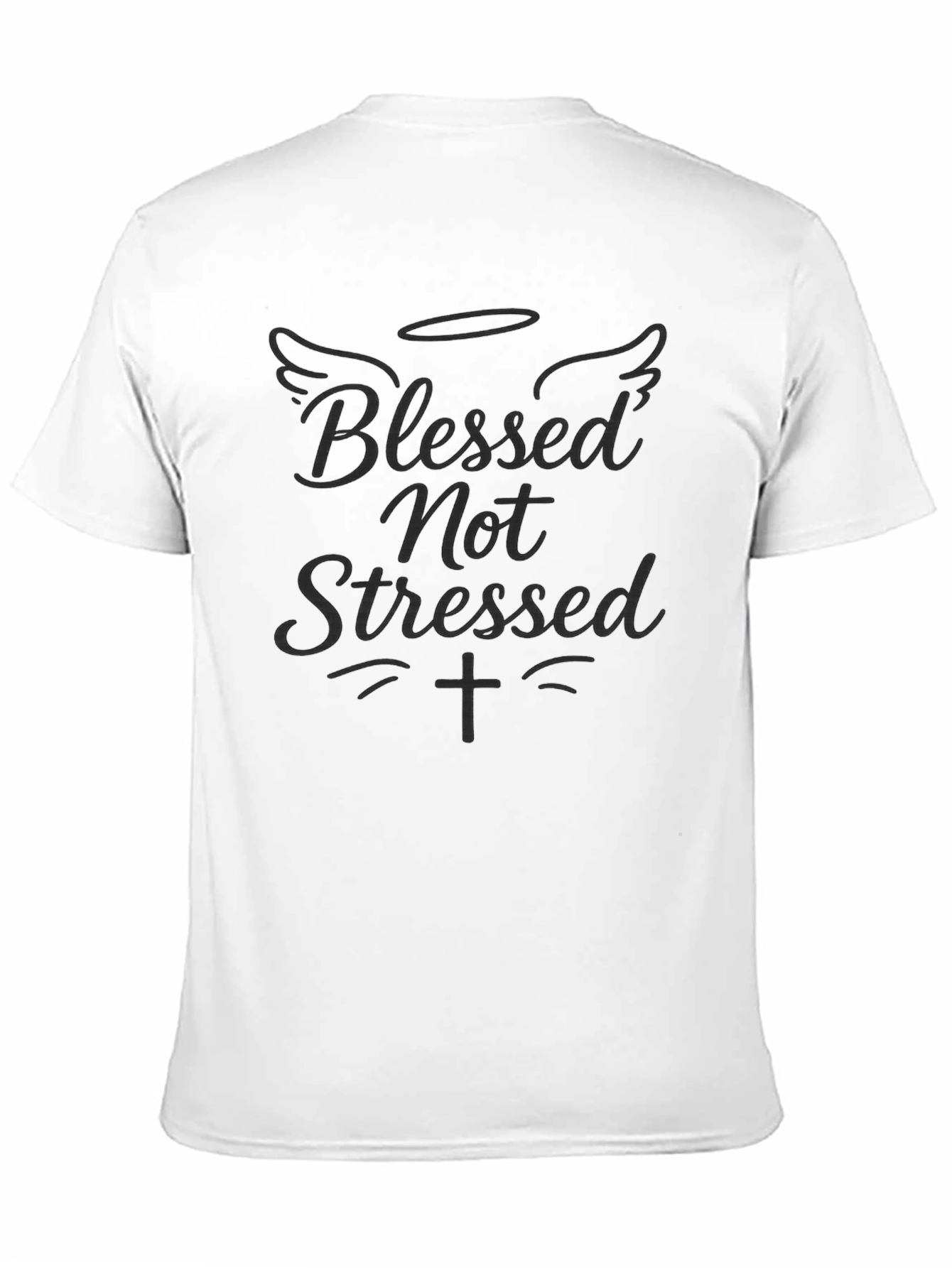 Black Blessed Not Stressed Graphic T-Shirt view 11