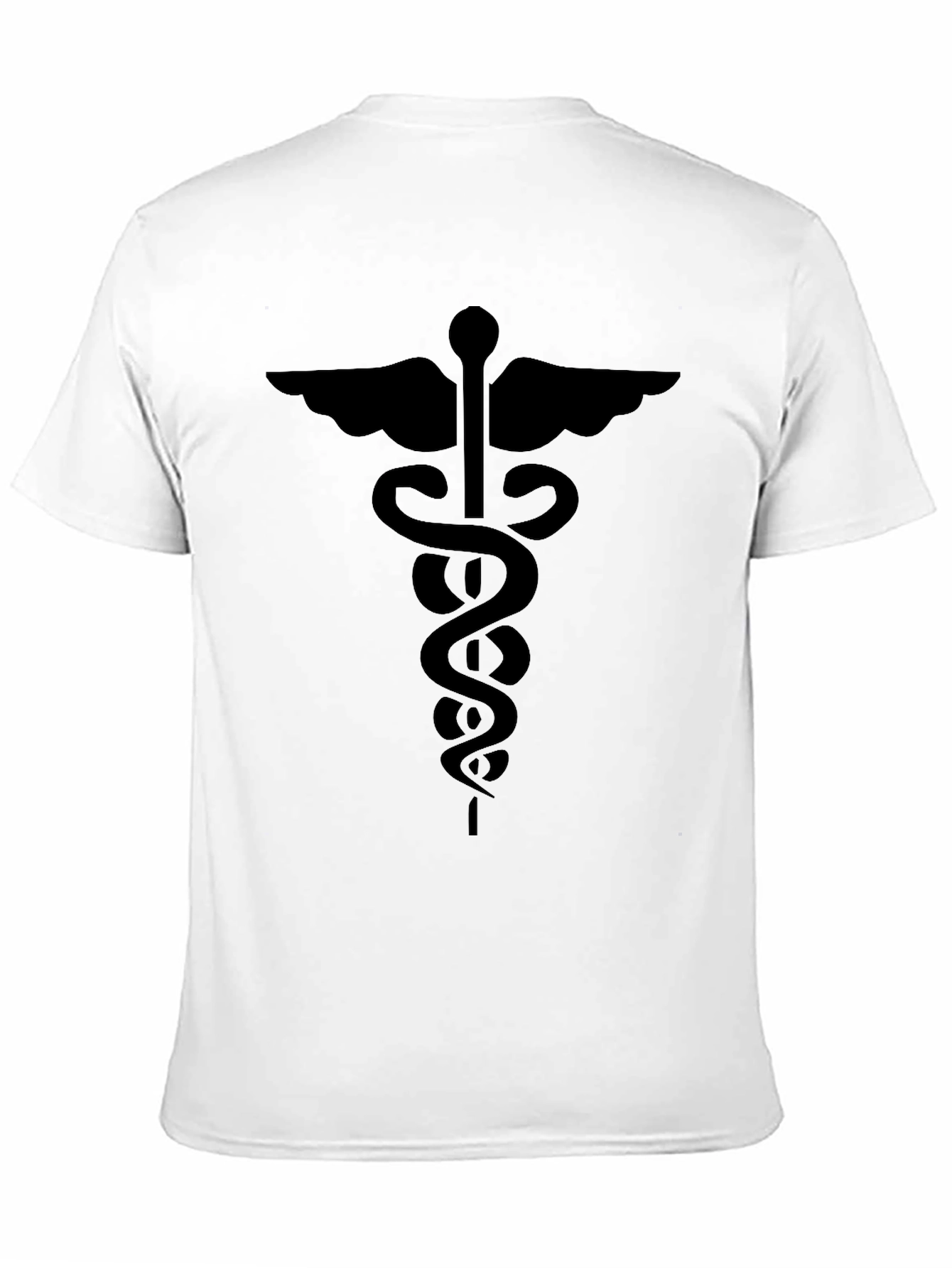 Black Caduceus Symbol Graphic T-Shirt - Black view 11