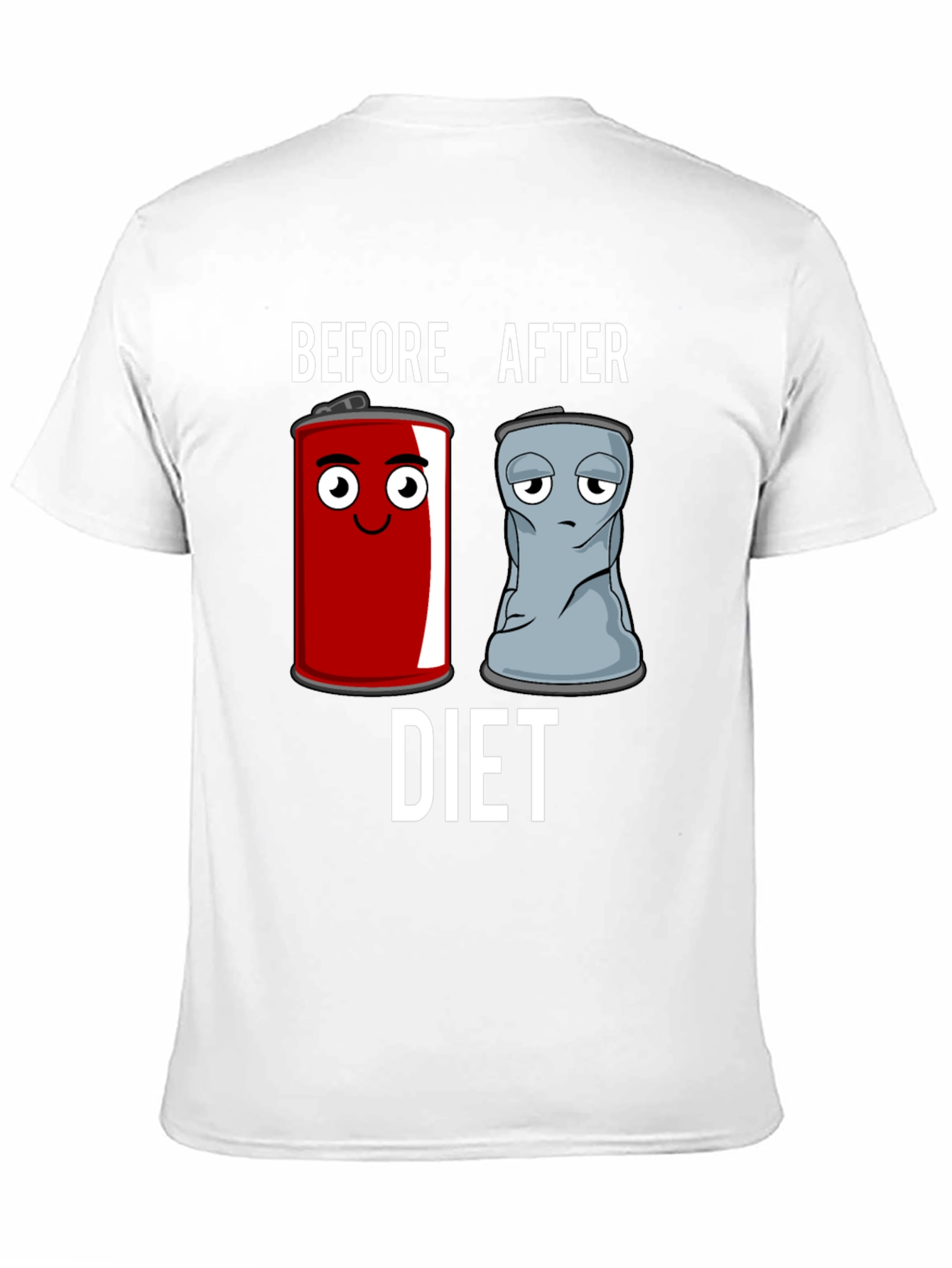 Black Before & After Diet T-Shirt - Humorous Graphic Tee view 11