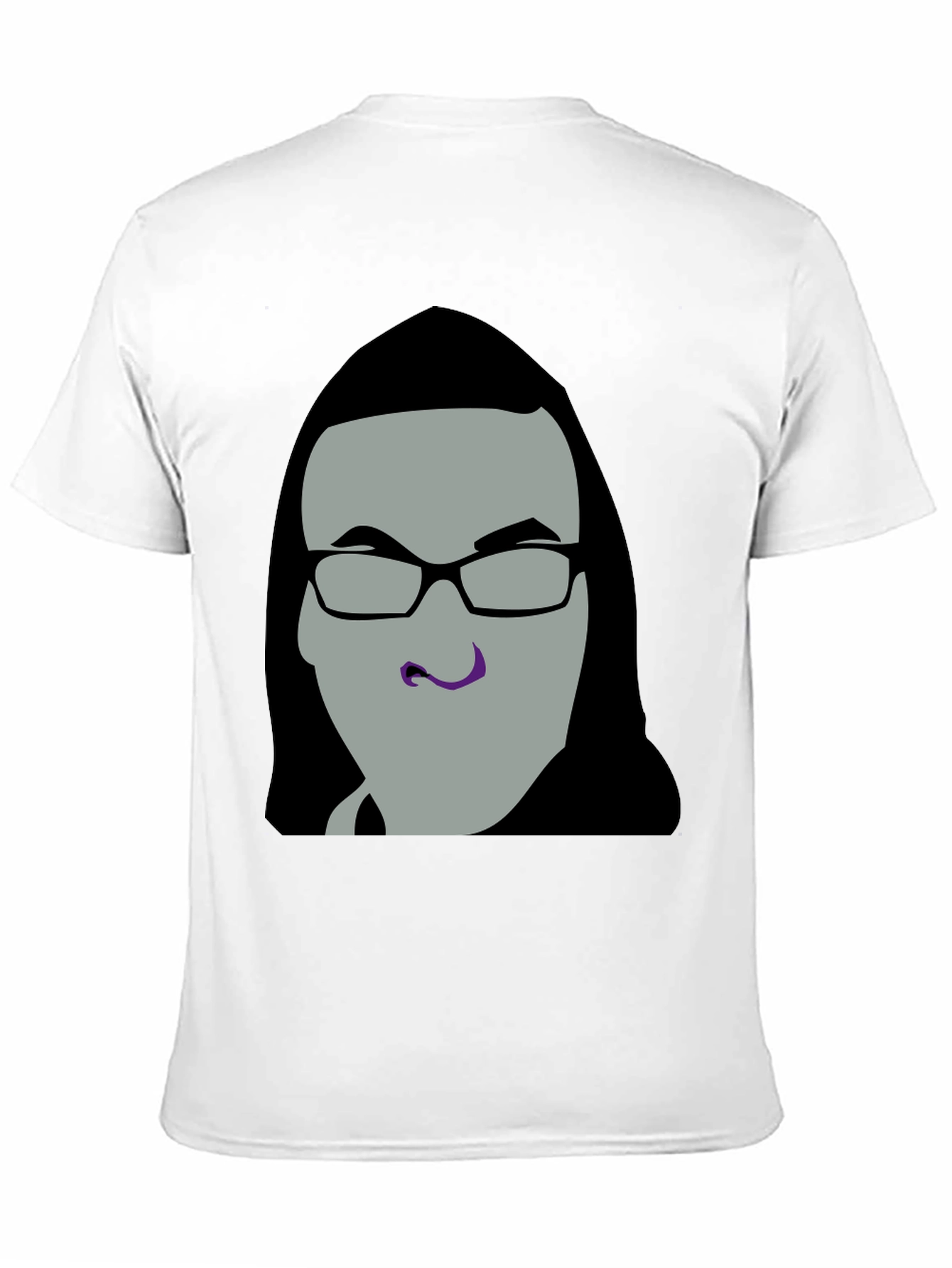 Black Graphic Tee - Man with Glasses view 11