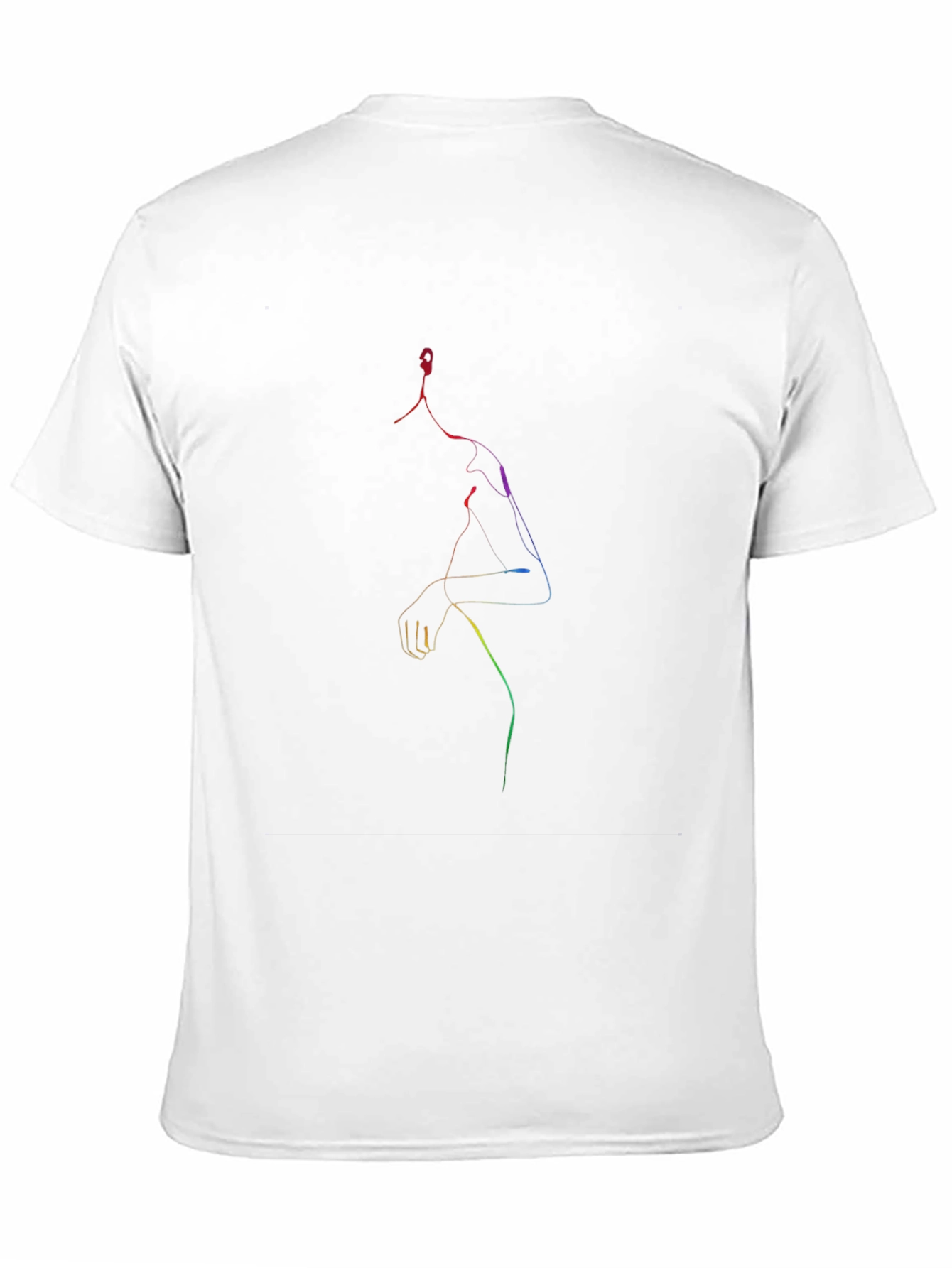 Black Rainbow Line Art Tee - Minimalist Graphic T-Shirt view 11
