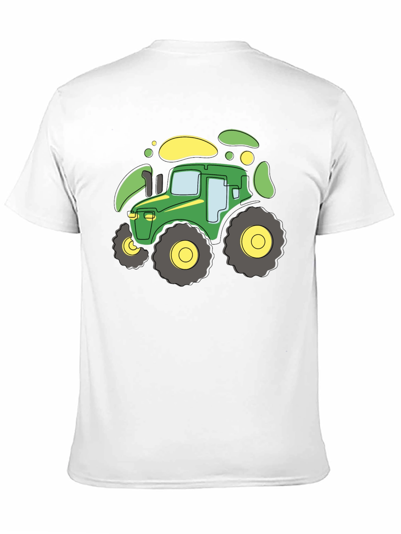 Black Cartoon Tractor Graphic T-Shirt - Black view 11