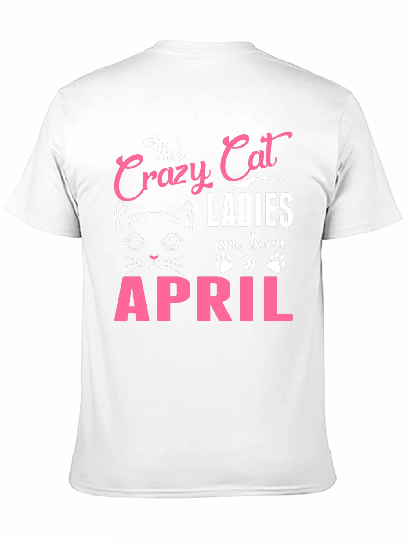 Black Crazy Cat Ladies Born in April T-Shirt view 11