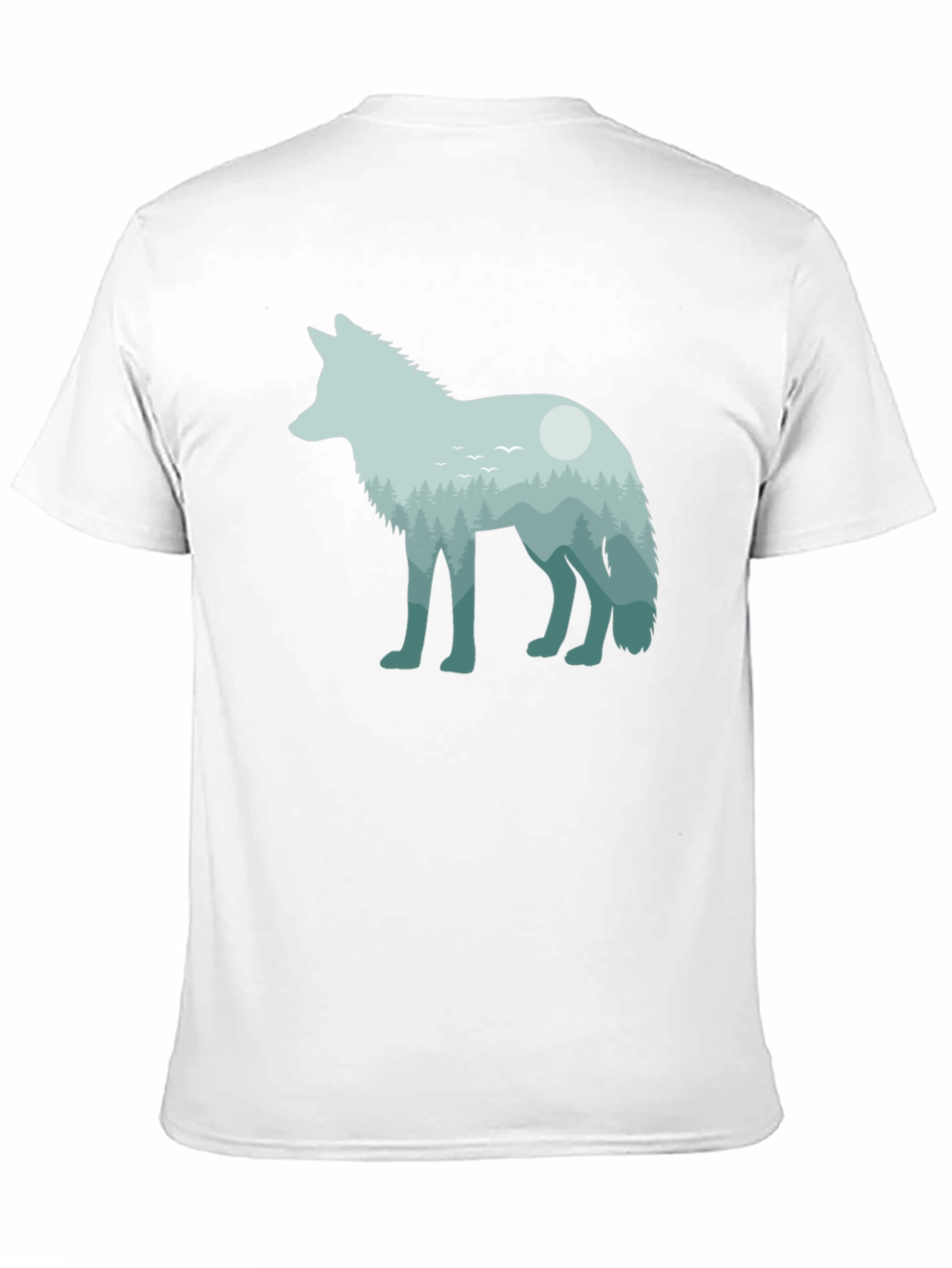 Black Wolf Nature Scene Graphic Tee - Unisex Black T-Shirt view 11