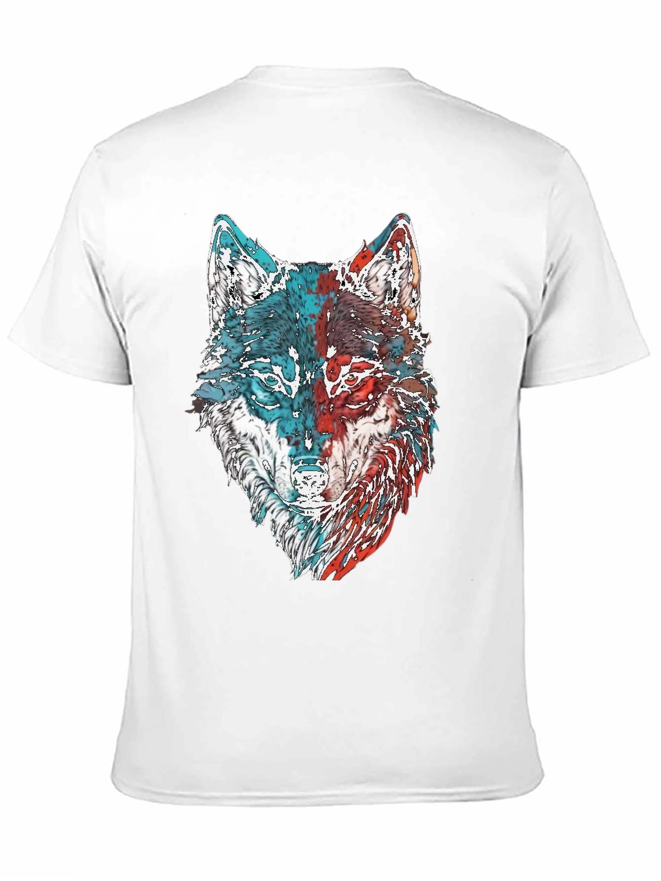 Black Wolf Graphic Print Men's T-Shirt view 11