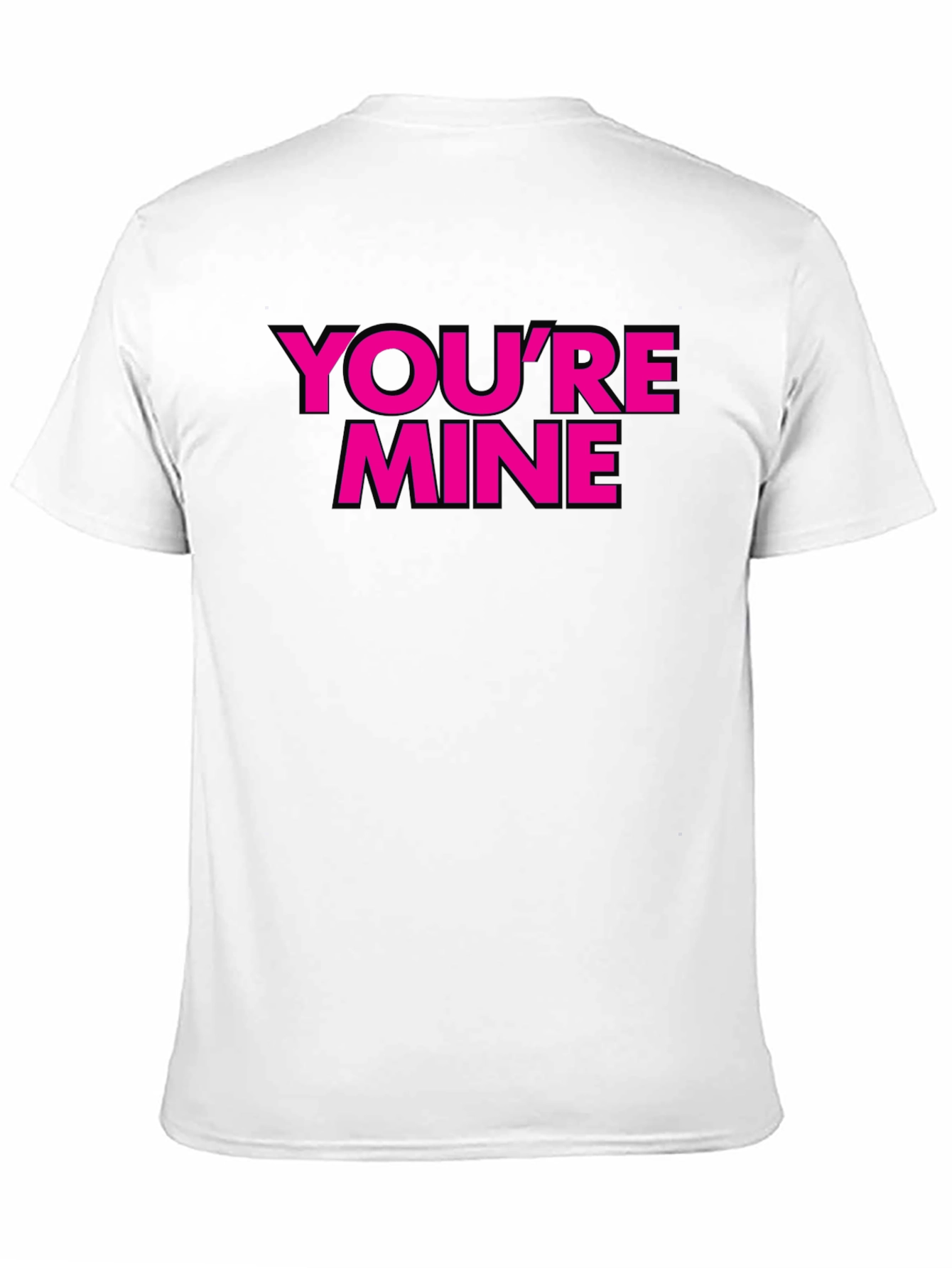Black You're Mine T-Shirt - Black with Pink Text view 11