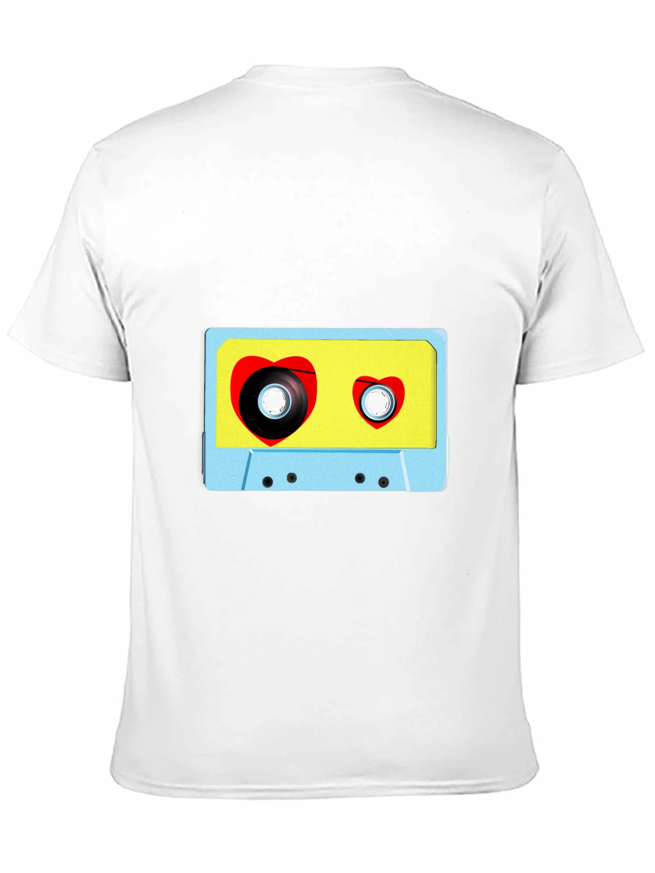 Black Retro Love Tape T-Shirt - Vintage Heart Cassette Tee view 11