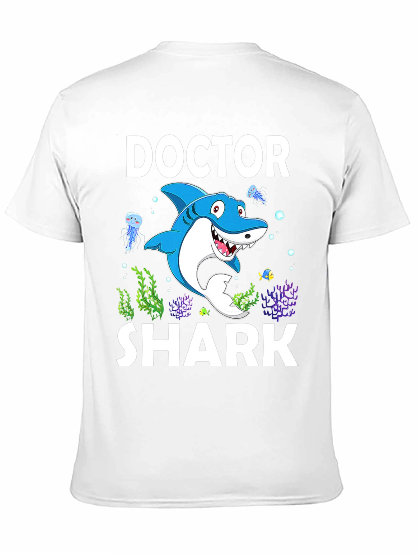 Black Doctor Shark Graphic Tee - Funny Cartoon Shirt view 11