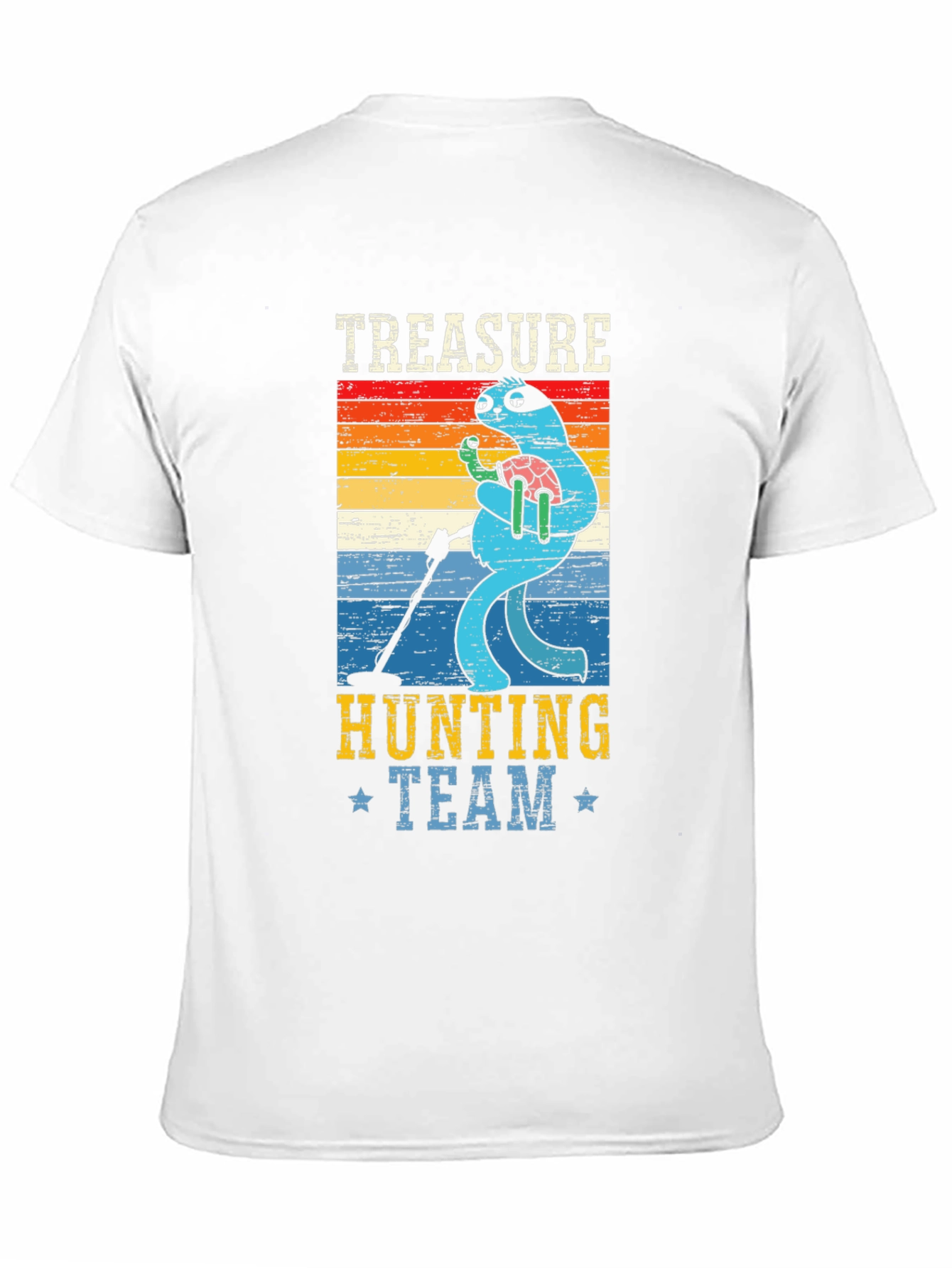 Black Treasure Hunting Team Sloth Graphic T-Shirt view 11