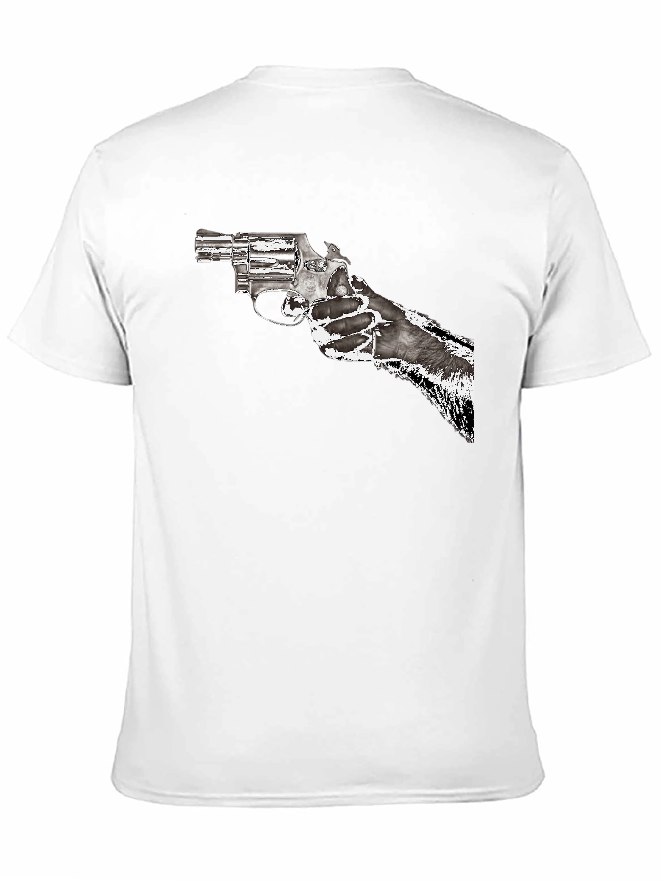 Black Gun Graphic T-Shirt - Black Cotton Blend view 11