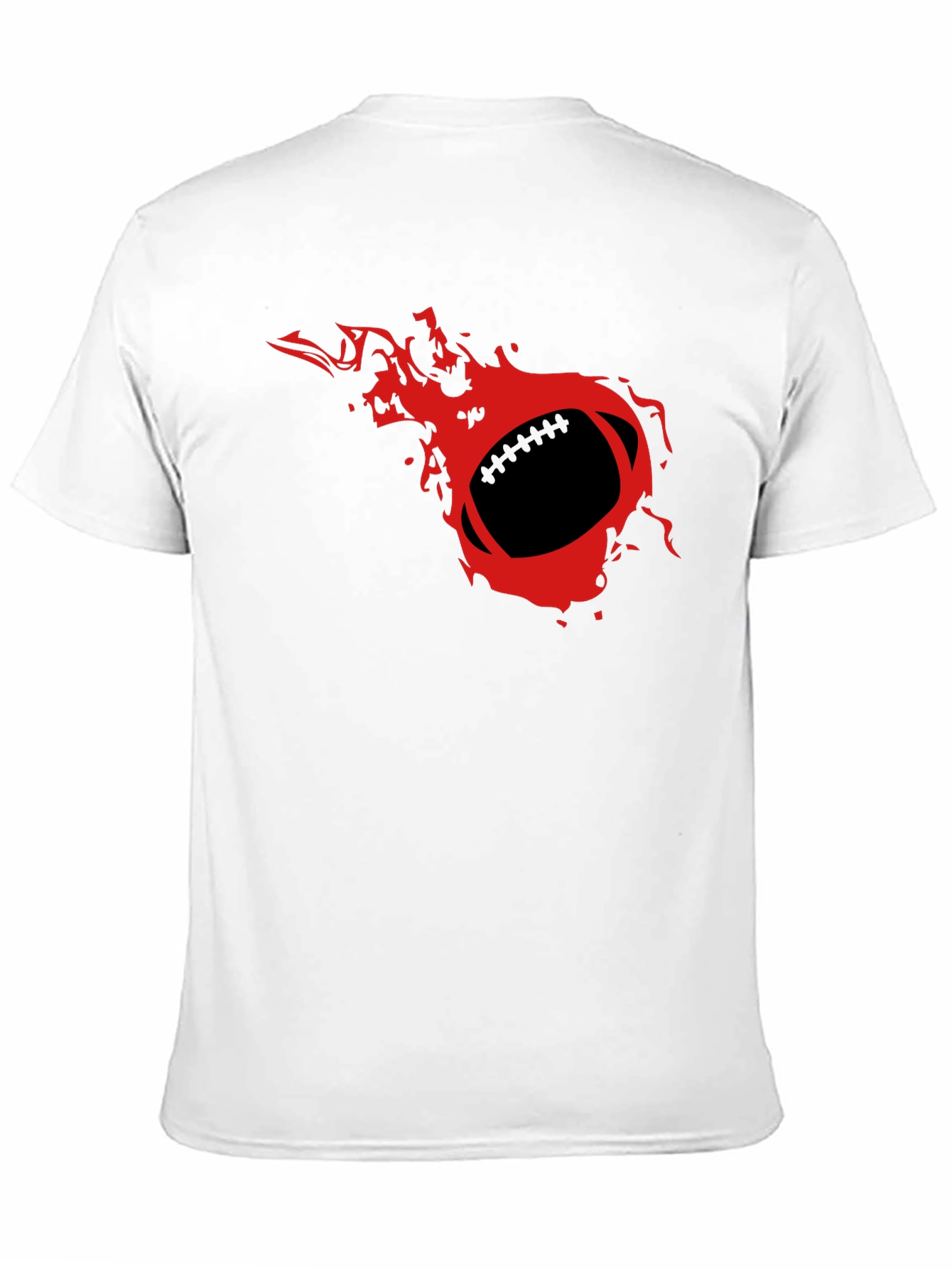 Black Flaming Football Graphic Tee - Black T-Shirt view 11