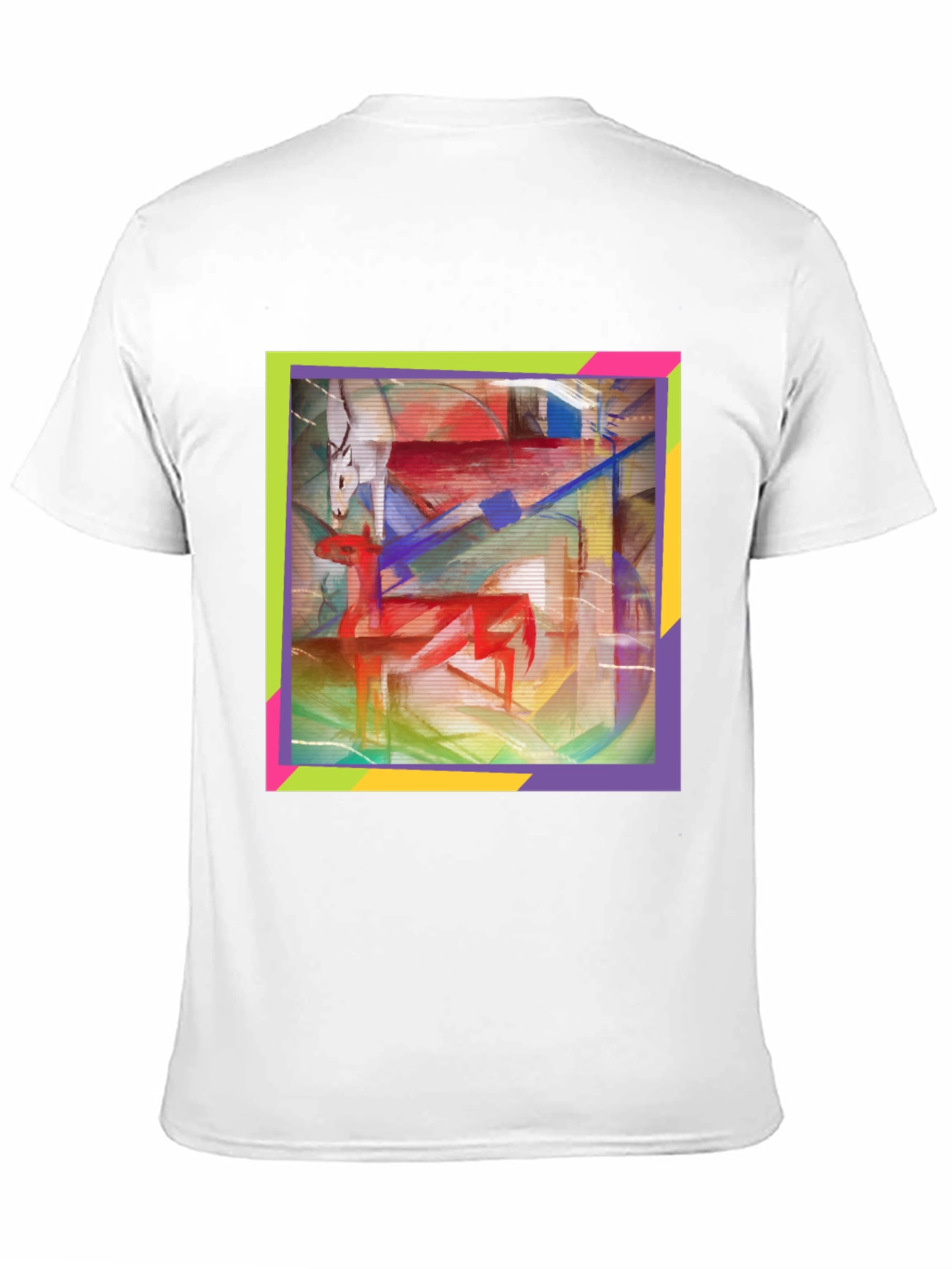 Black Abstract Deer Graphic Tee - Artistic Menswear view 11