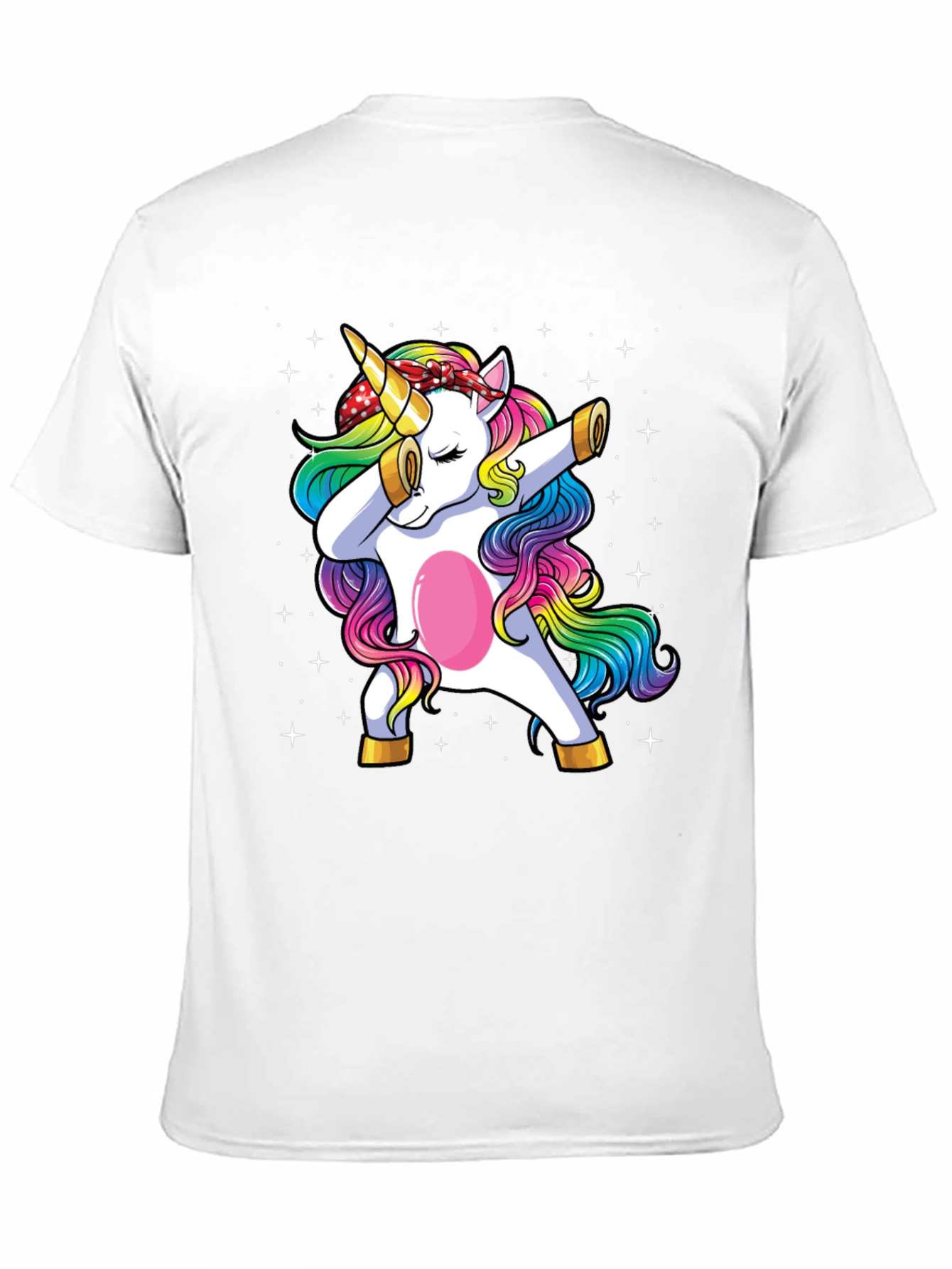 Black Dabbing Unicorn Graphic Tee - Men's Black T-Shirt view 11