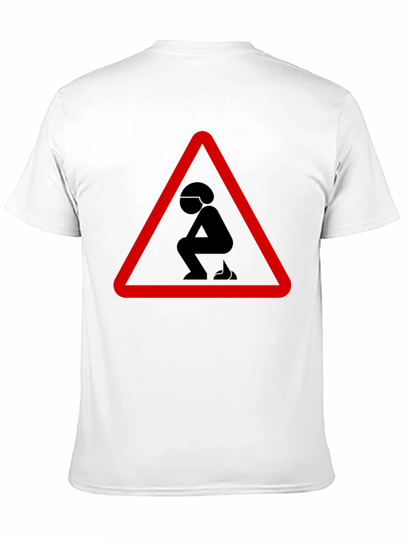 Black Funny Poop Warning Graphic T-Shirt view 11