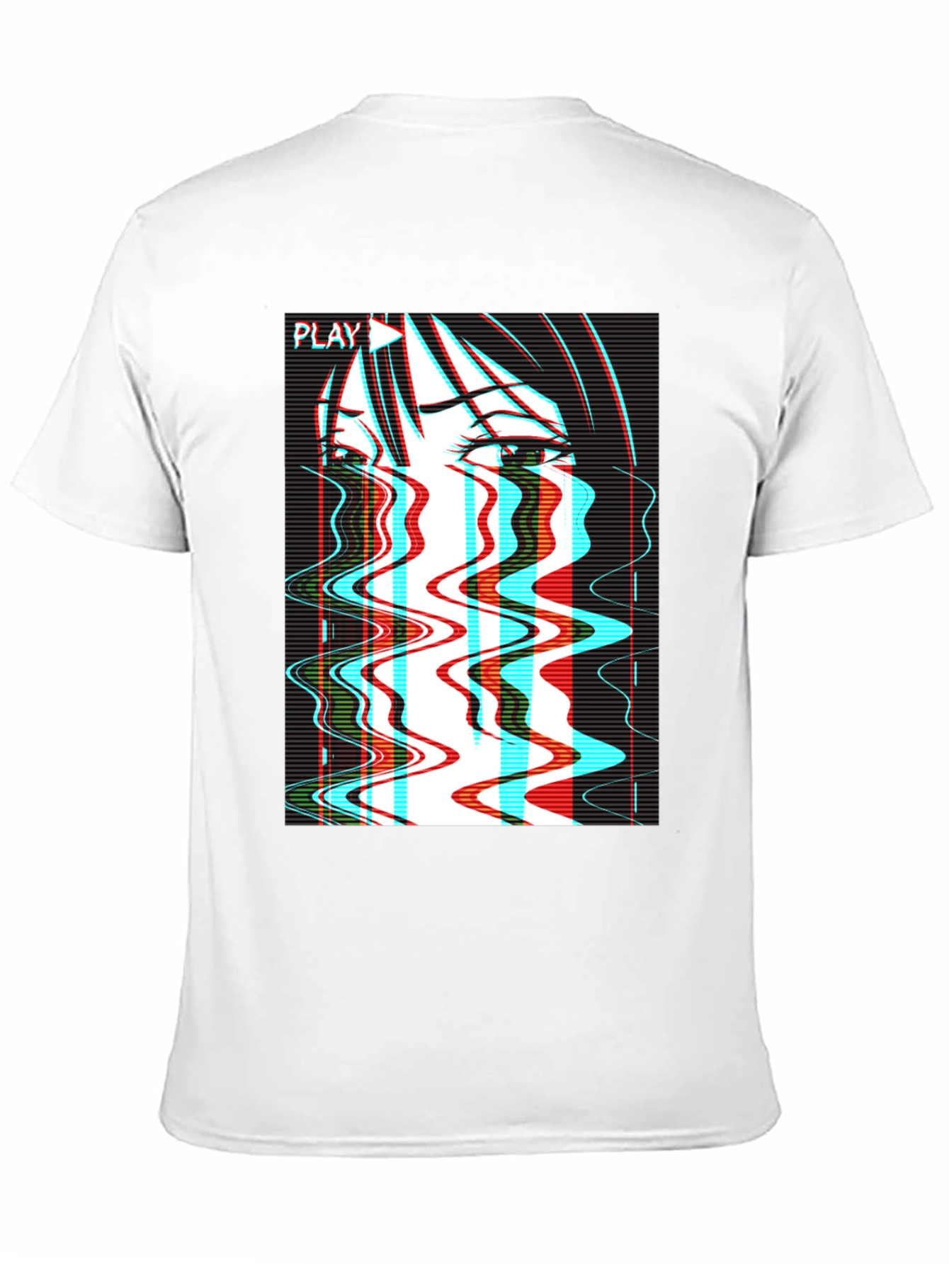 Black Glitch Anime T-Shirt - Vaporwave Aesthetic view 11