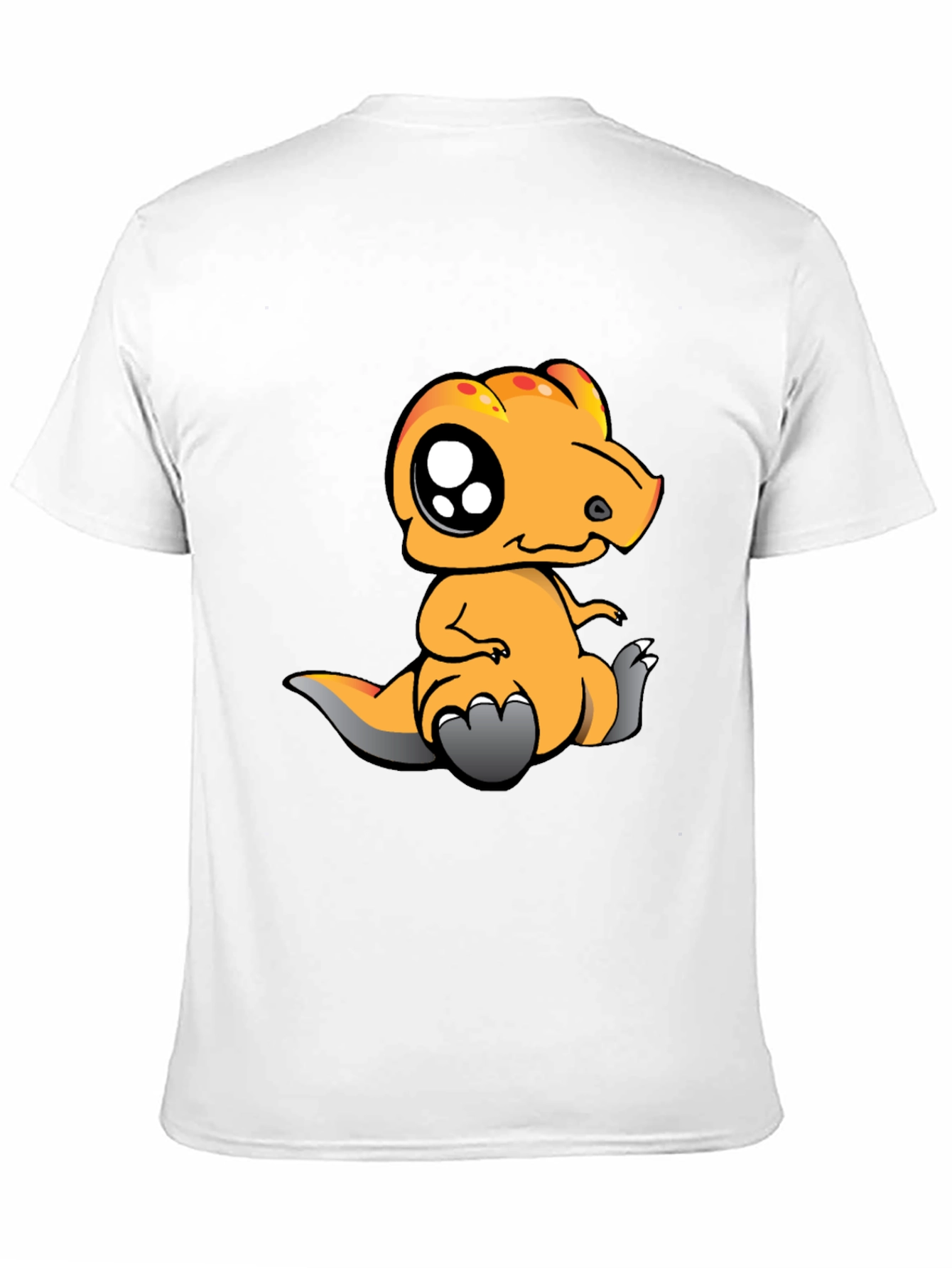 Black Cartoon Dinosaur Graphic Tee - Black Cotton T-Shirt view 11