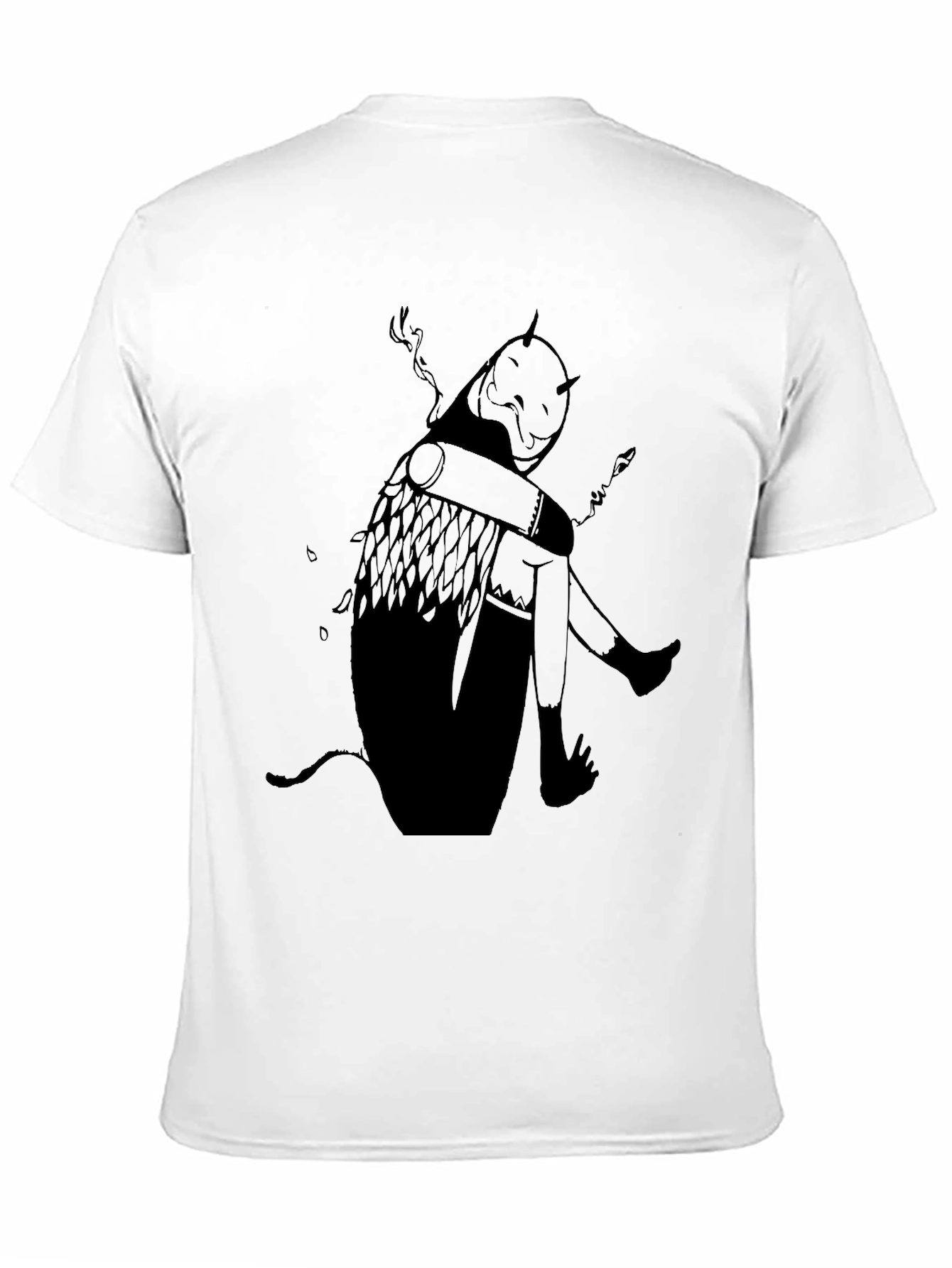 Black Graphic Print T-Shirt - Dark Art Style view 11