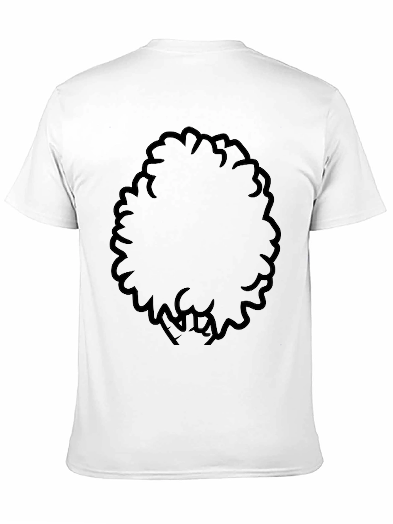Black Men's Black T-Shirt with Afro Design view 11