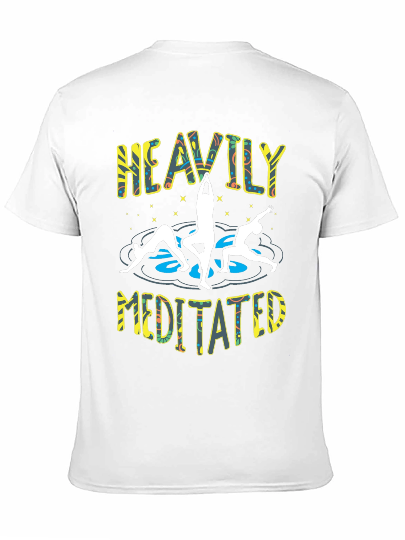 Black Heavily Meditated Yoga Black T-Shirt view 11