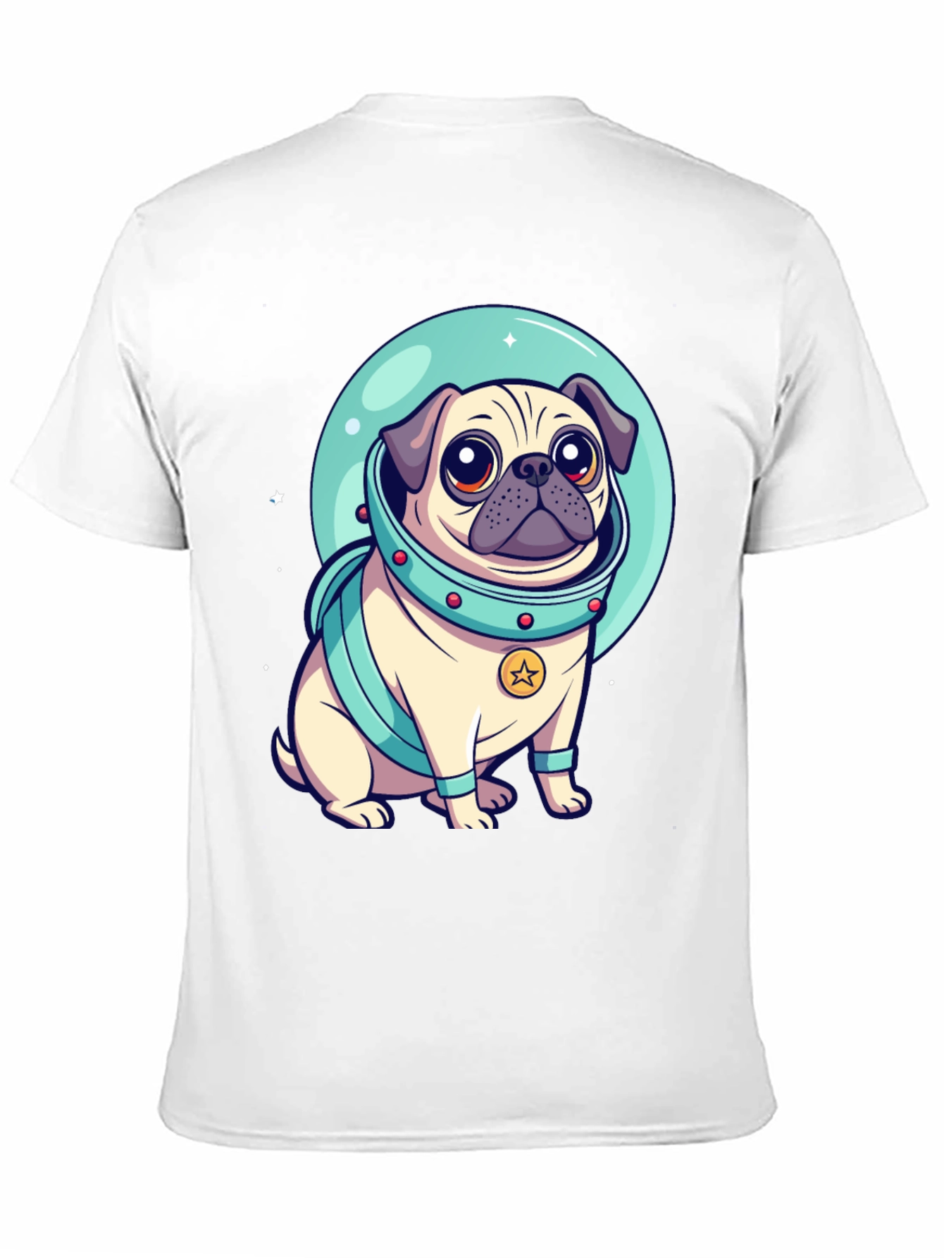 Black Astronaut Pug Graphic Tee - Space Dog Lover view 11