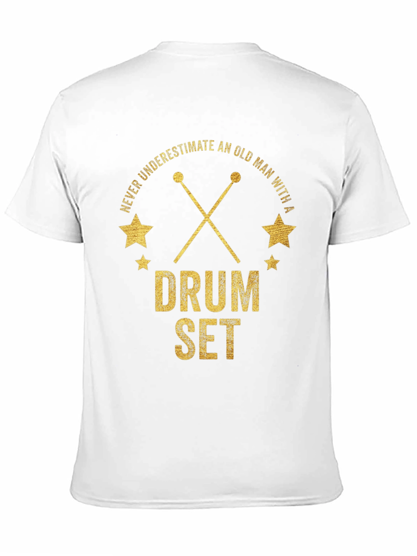 Black Never Underestimate Old Man Drum Set T-Shirt view 11