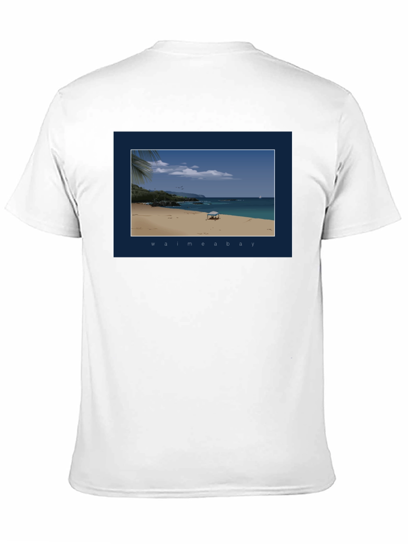 Black Waimea Bay Graphic T-Shirt - Beach Scene Print view 11