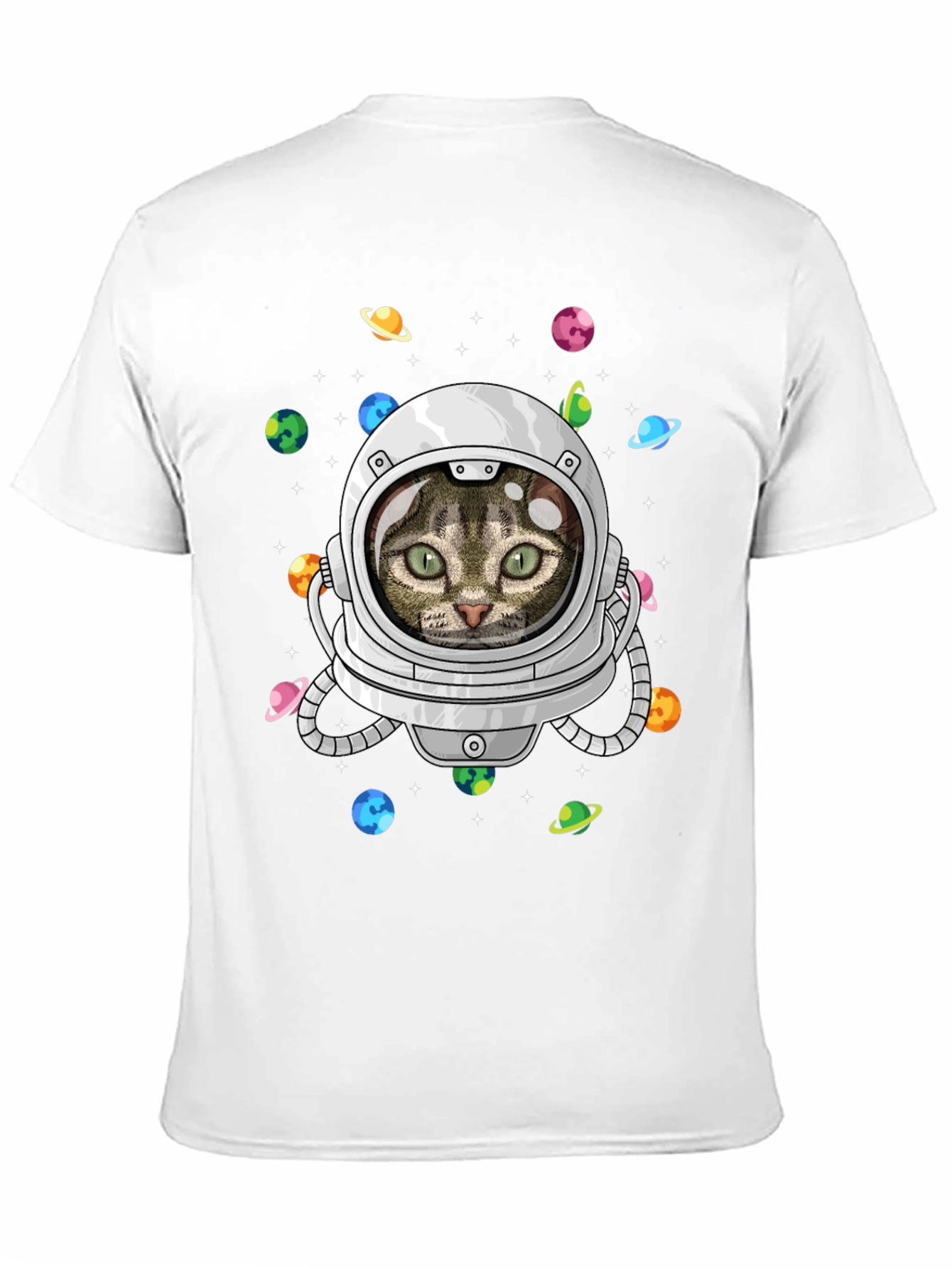 Black Astronaut Cat T-Shirt view 11