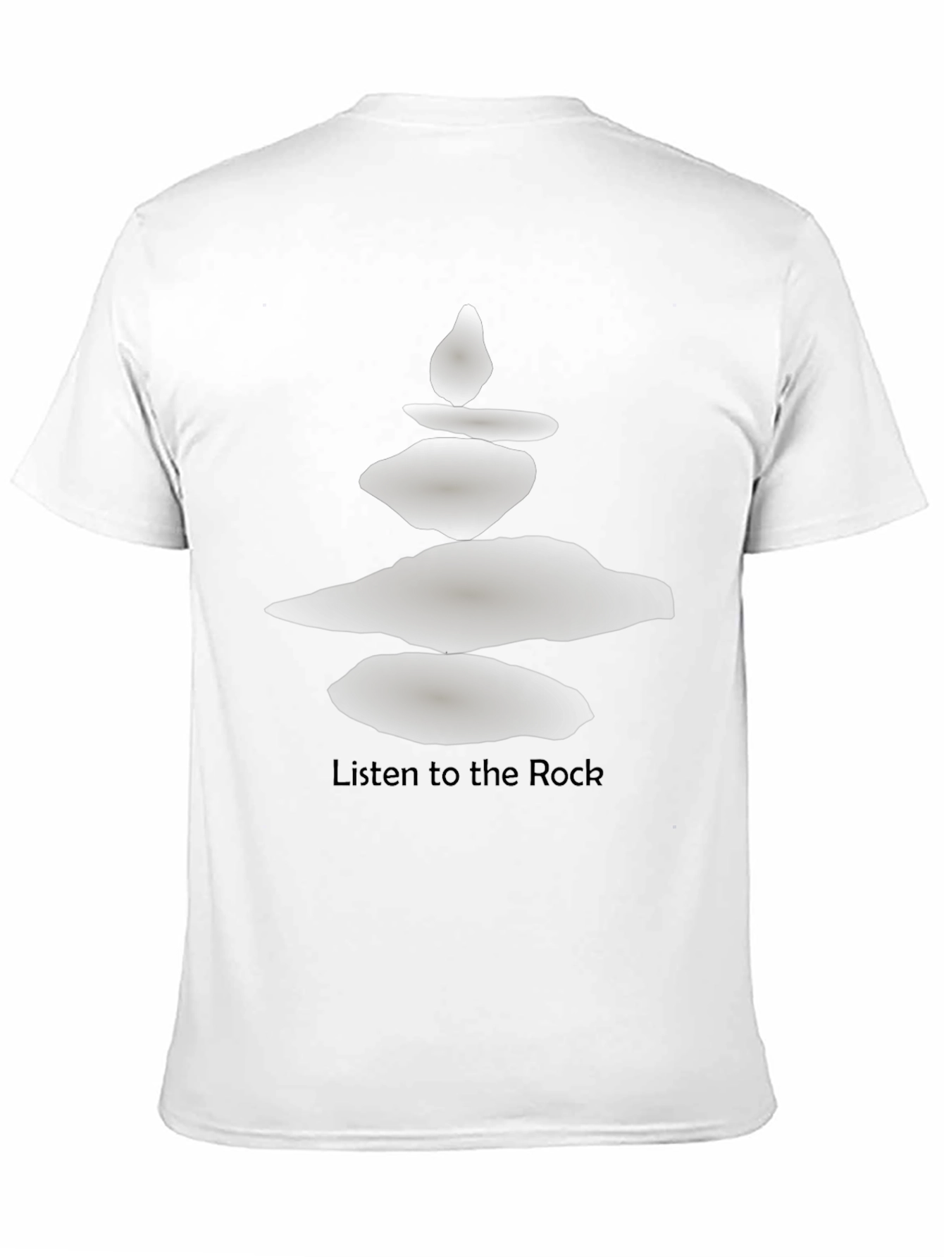 Black Zen Rock Stack T-Shirt - Listen to the Rock view 11