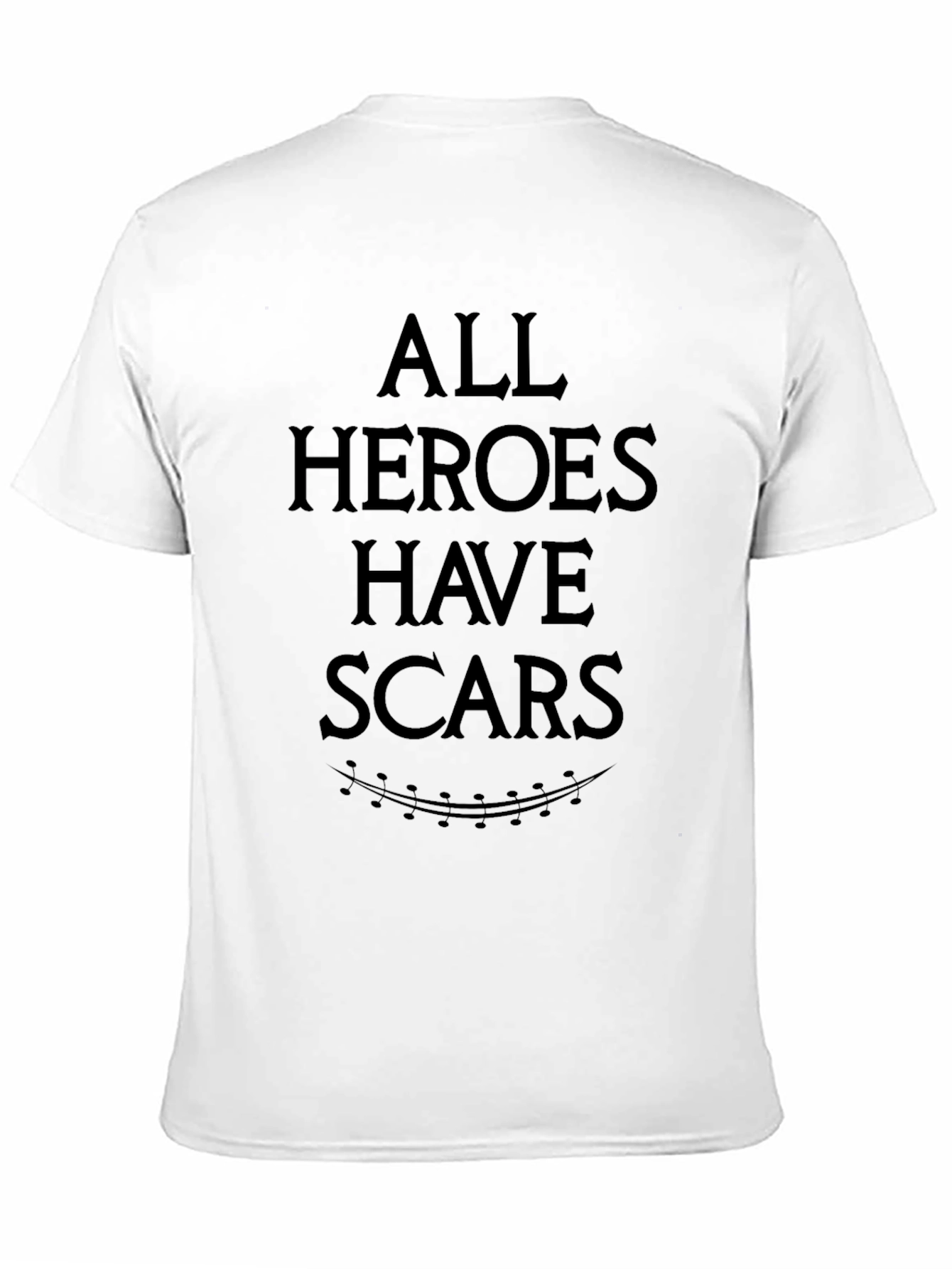 Black All Heroes Have Scars Graphic Tee - Black Cotton T-Shirt view 11
