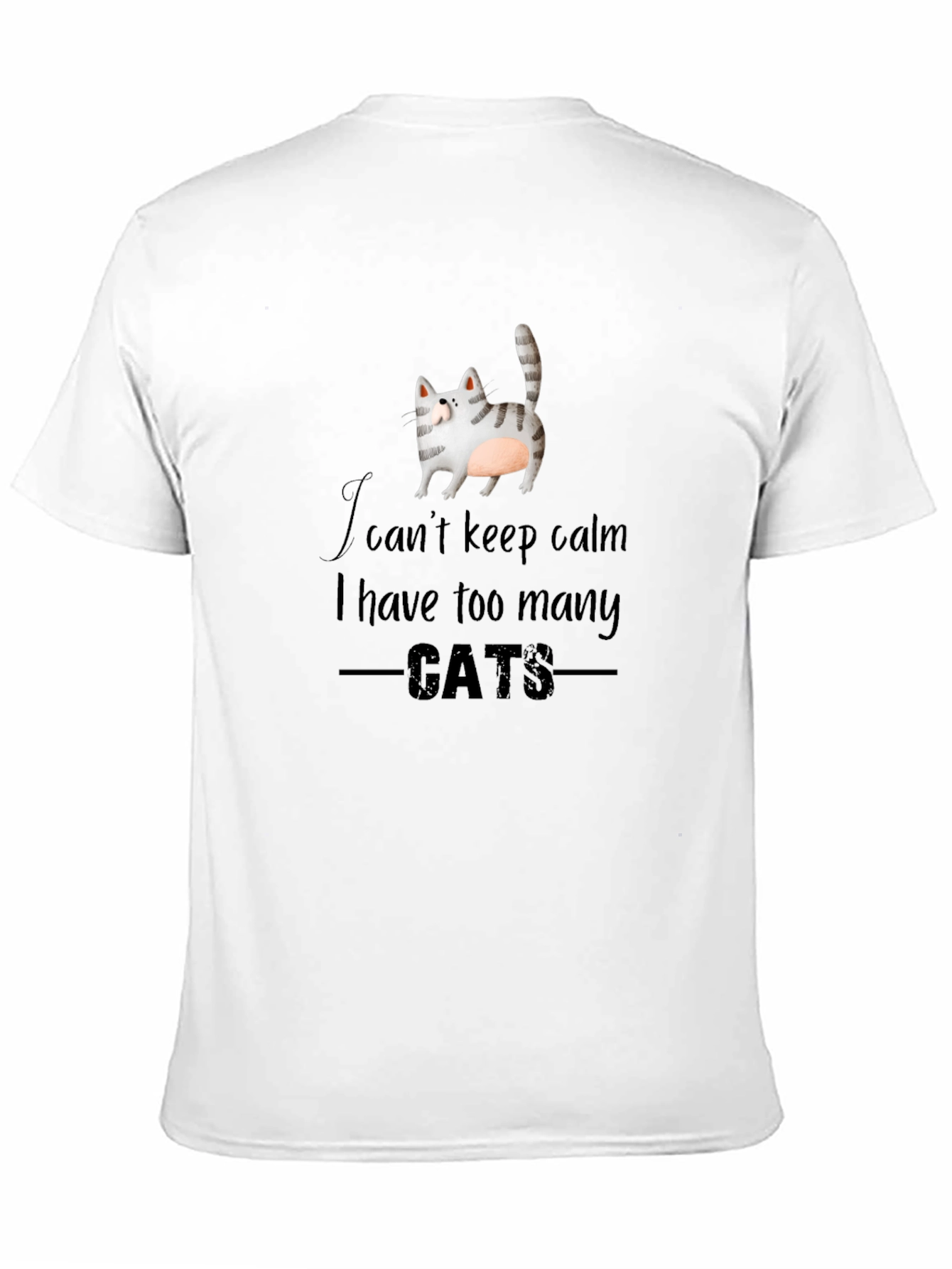 Black I Can't Keep Calm Too Many Cats Black Graphic Tee view 11