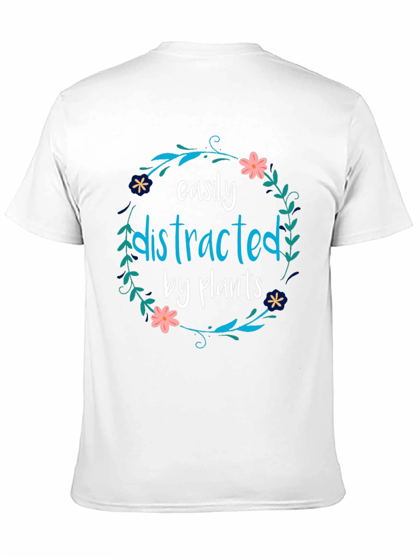 Black Easily Distracted By Plants Black T-Shirt view 11