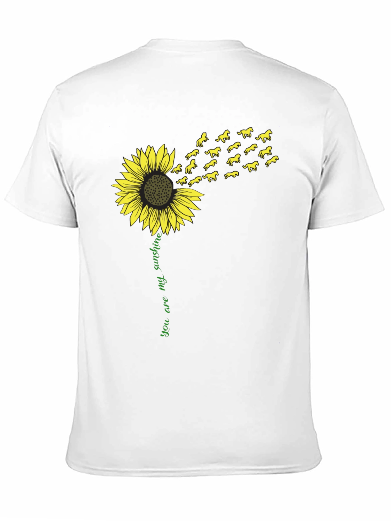 Black Sunflower Horse T-Shirt - You Are My Sunshine Tee view 11