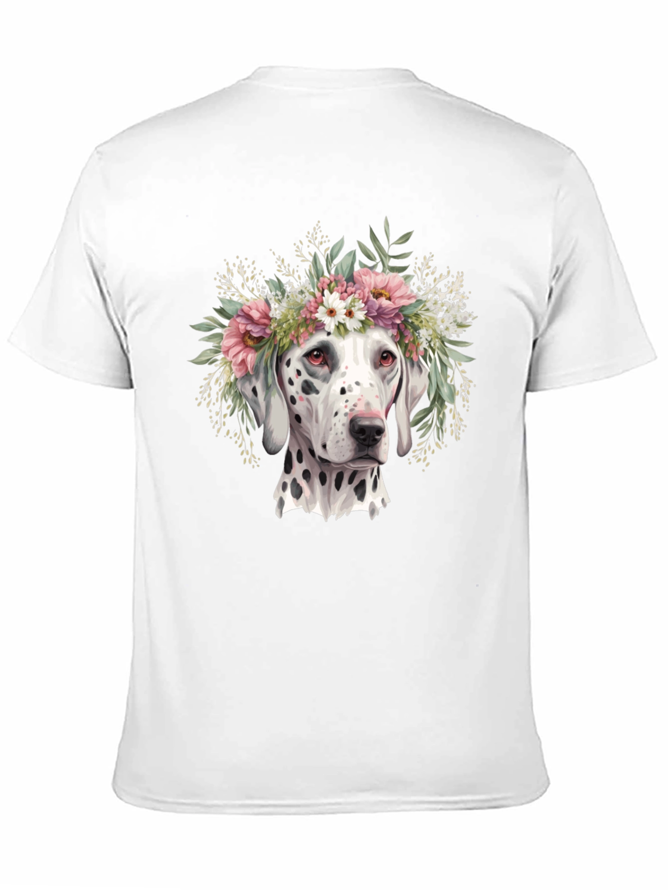 Black Dalmatian Flower Crown T-Shirt view 11