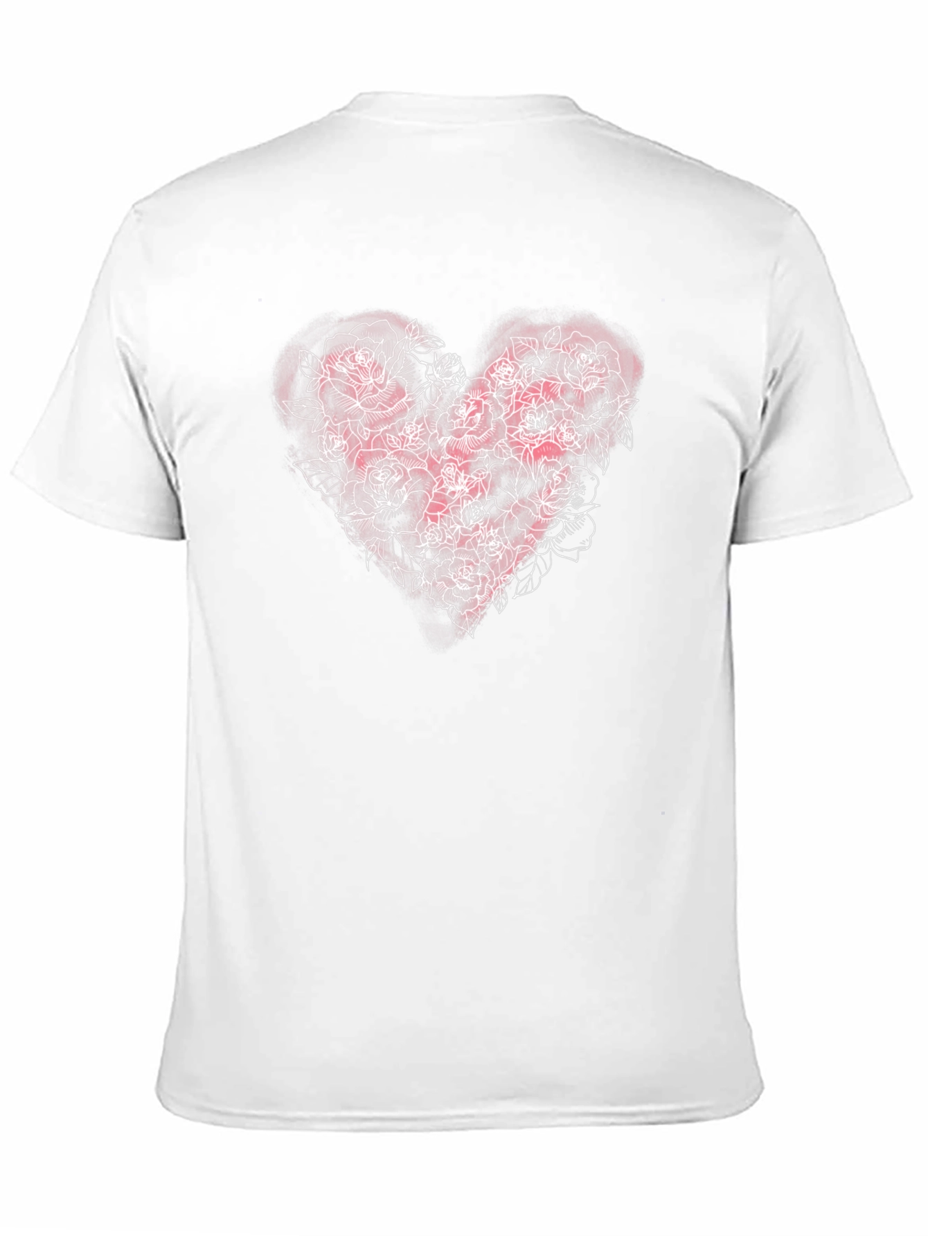 Black Floral Heart Rose T-Shirt - Black view 11
