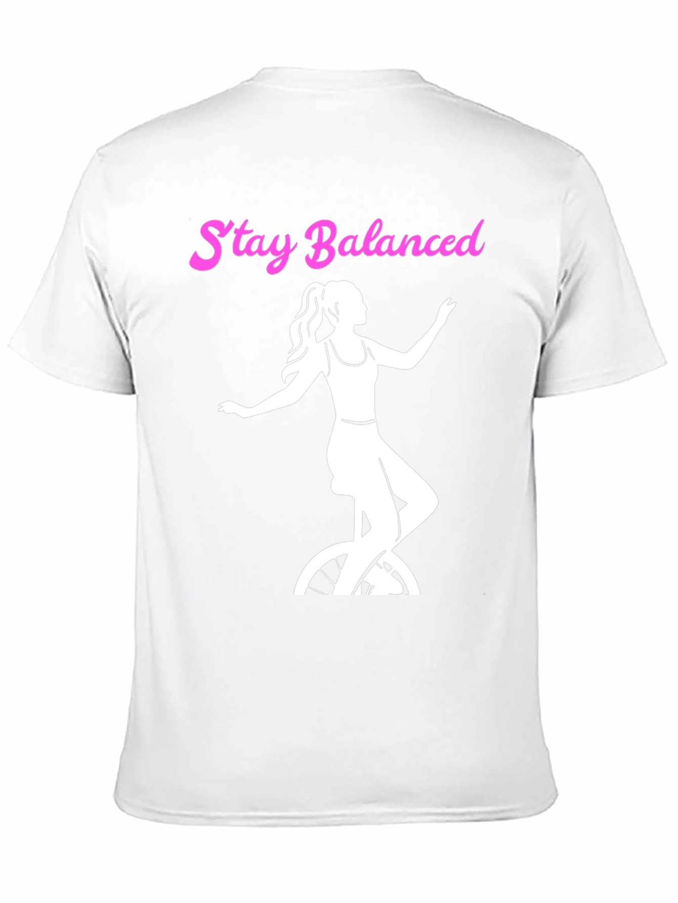 Black Stay Balanced Graphic Tee - Unicycle Design view 11