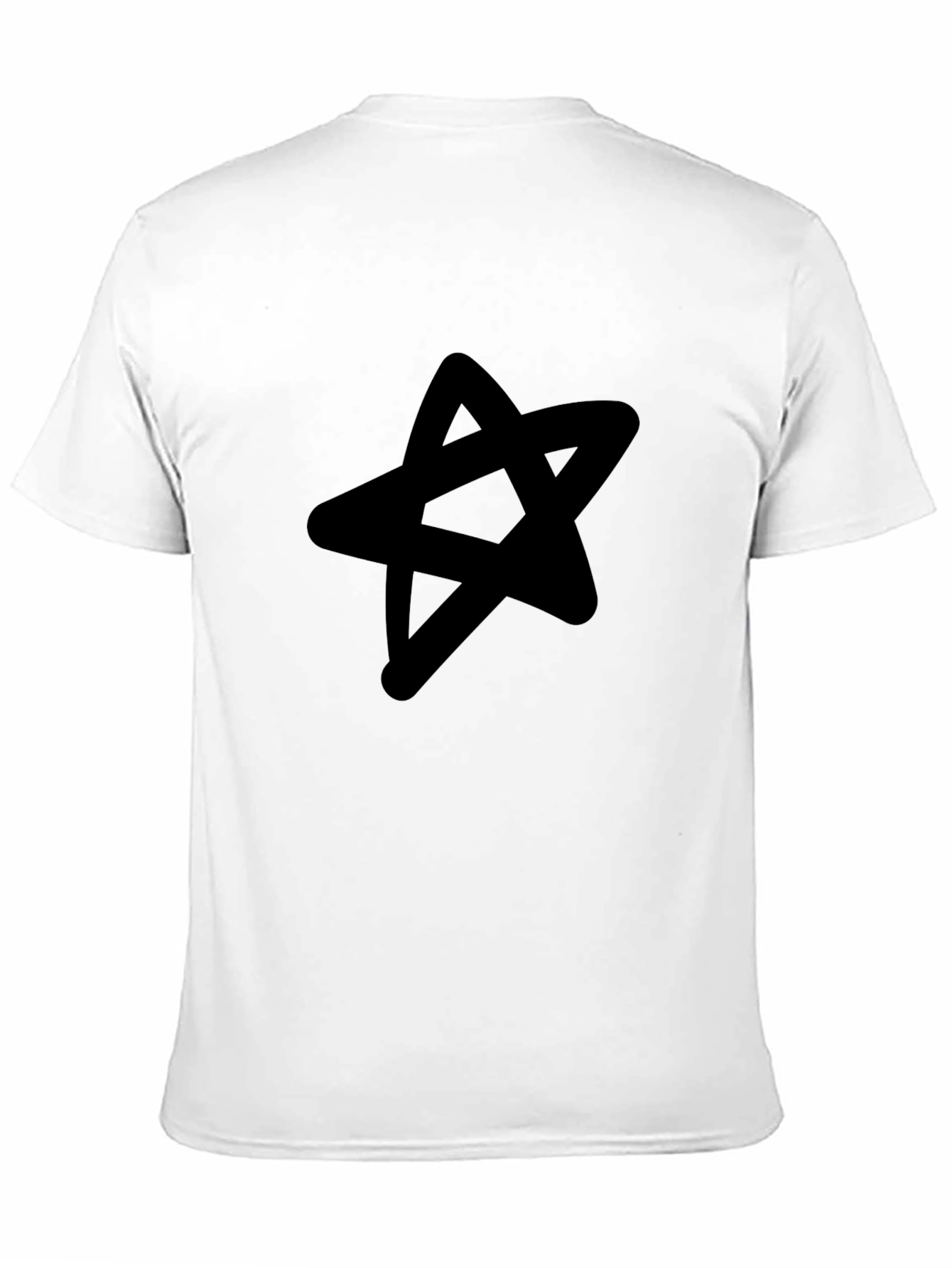 Black Star Graphic Black T-Shirt - Casual Men's Tee view 11