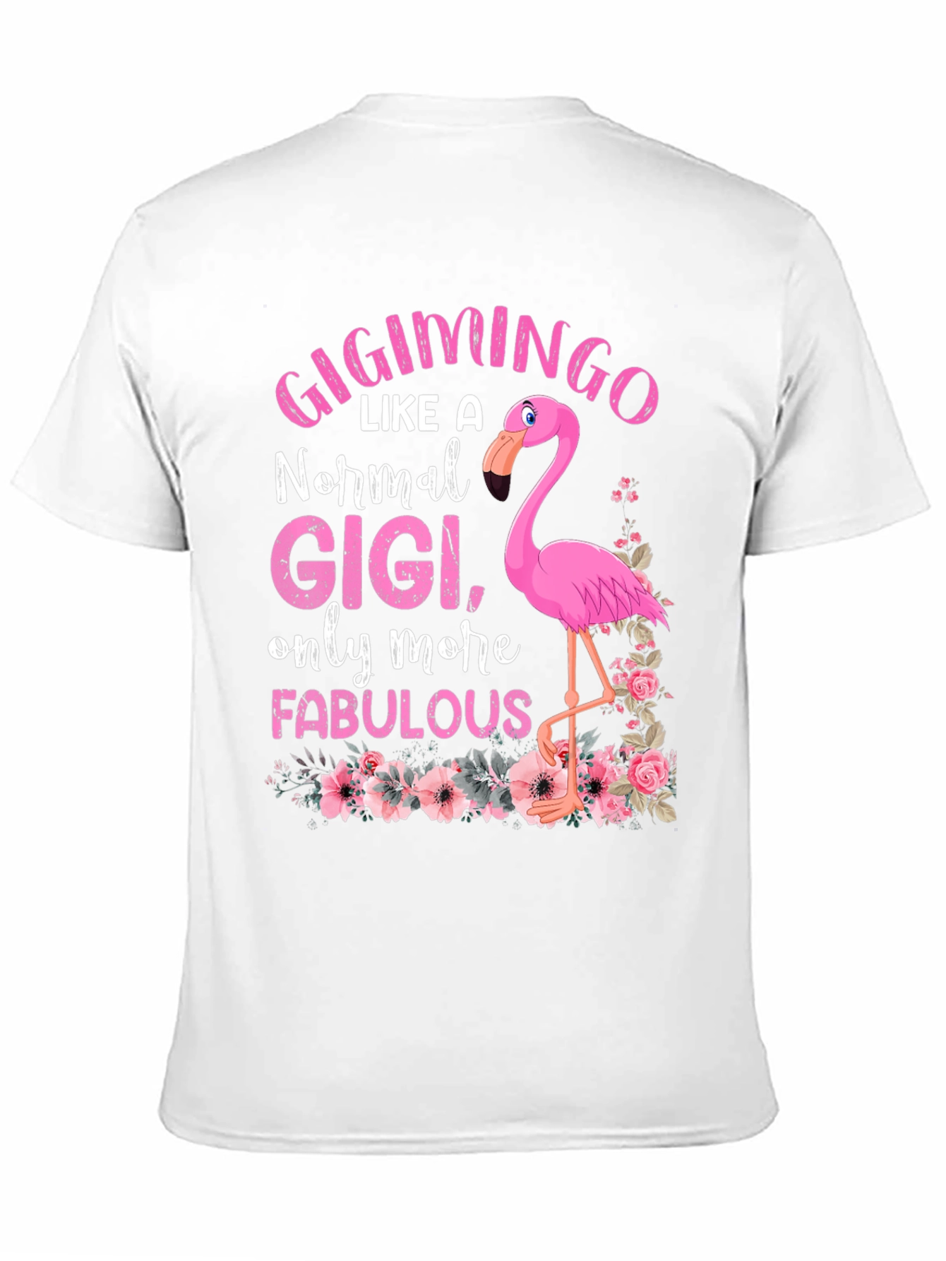 Black GigiMingo T-Shirt: Fabulous Flamingo Gigi view 11