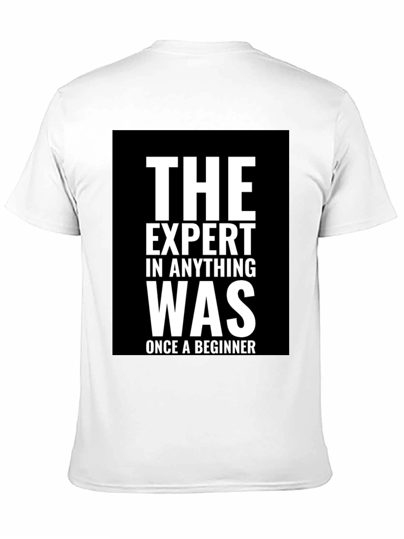 Black Expert Beginner T-Shirt - Motivational Black Tee view 11