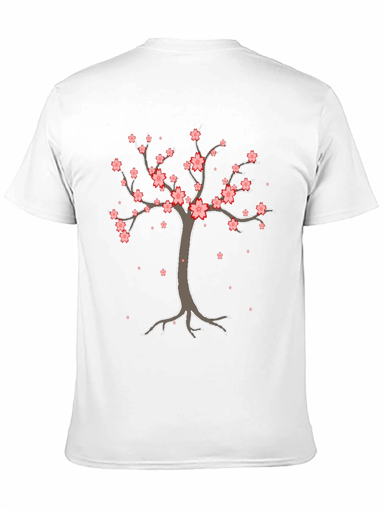 Black Cherry Blossom Tree Graphic Tee - Black Cotton T-Shirt view 11