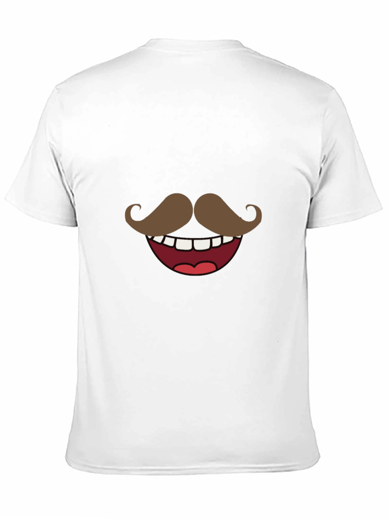 Black Funny Mustache Smile Graphic Tee - Black view 11