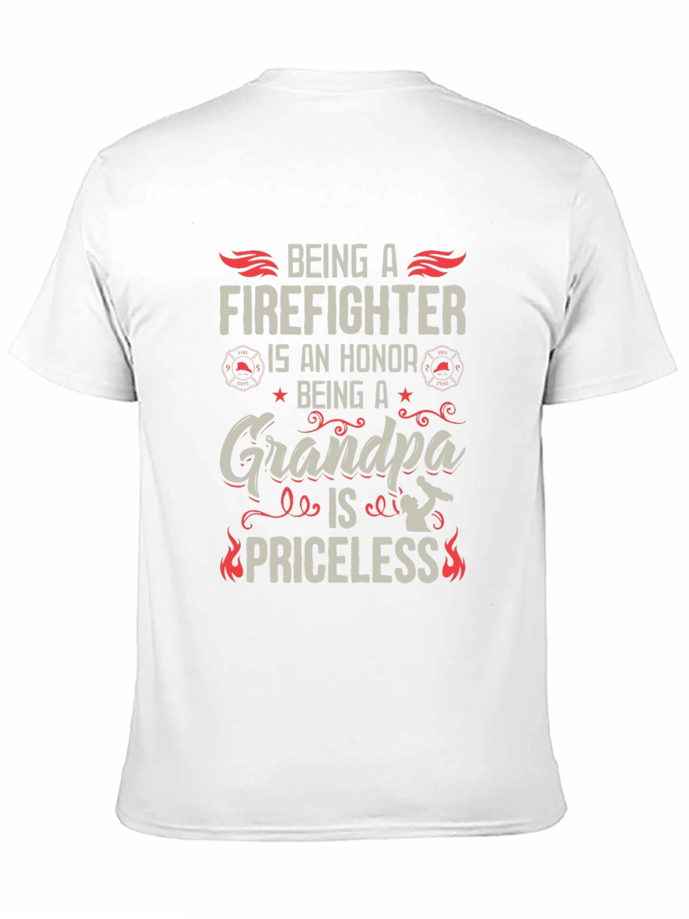 Black Firefighter Grandpa T-Shirt - Honor Priceless view 11
