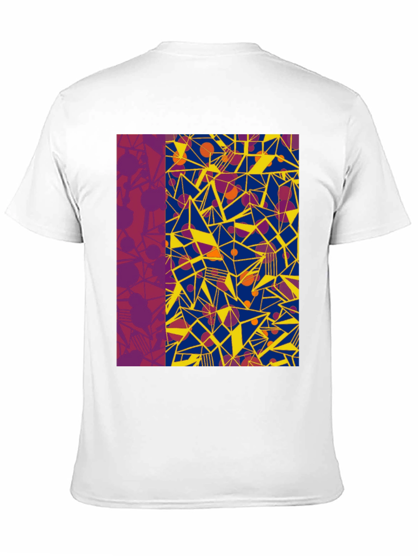 Black Abstract Geometric Print Black T-Shirt view 11