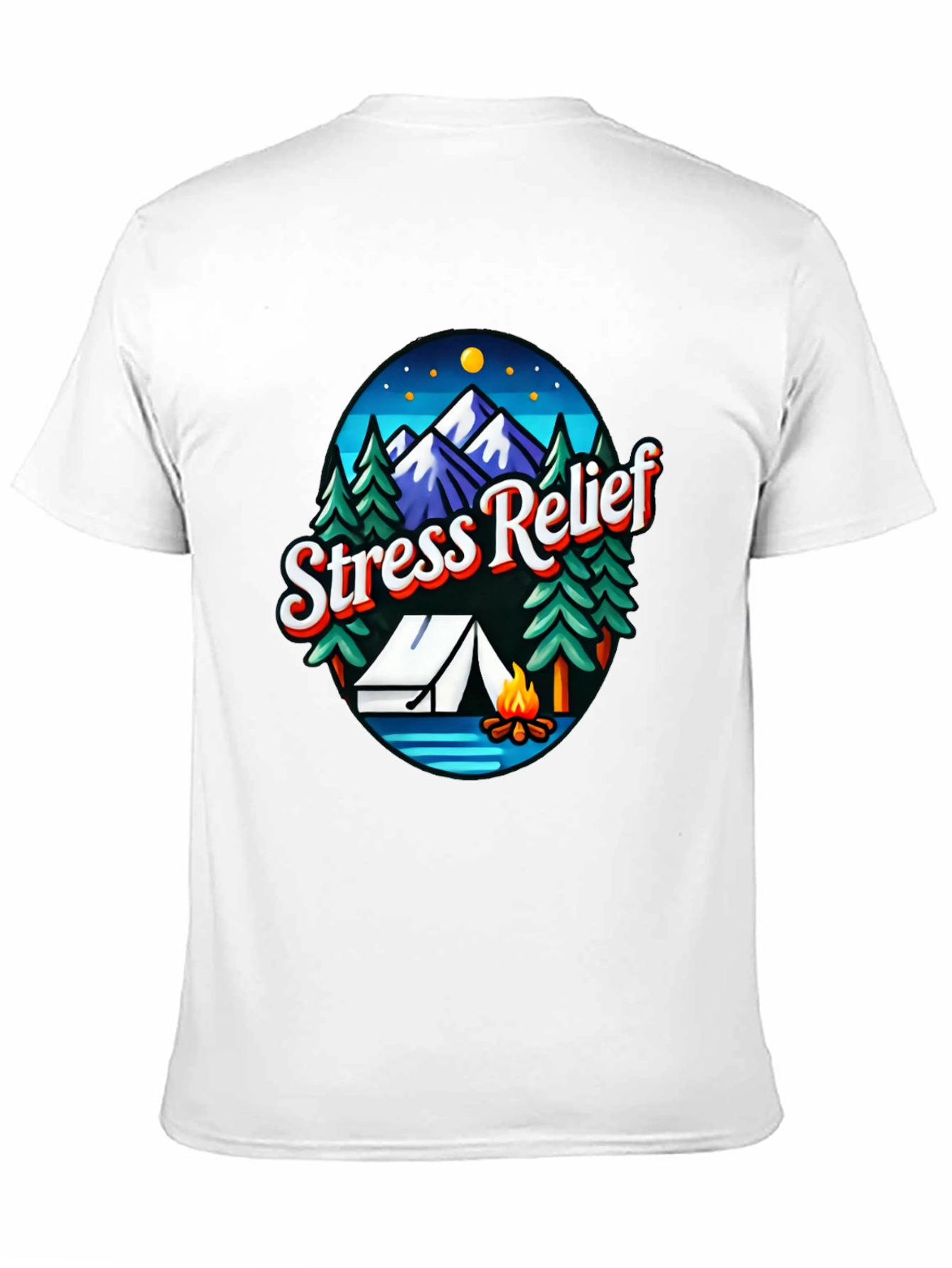 Black Stress Relief Camping Graphic T-Shirt view 11