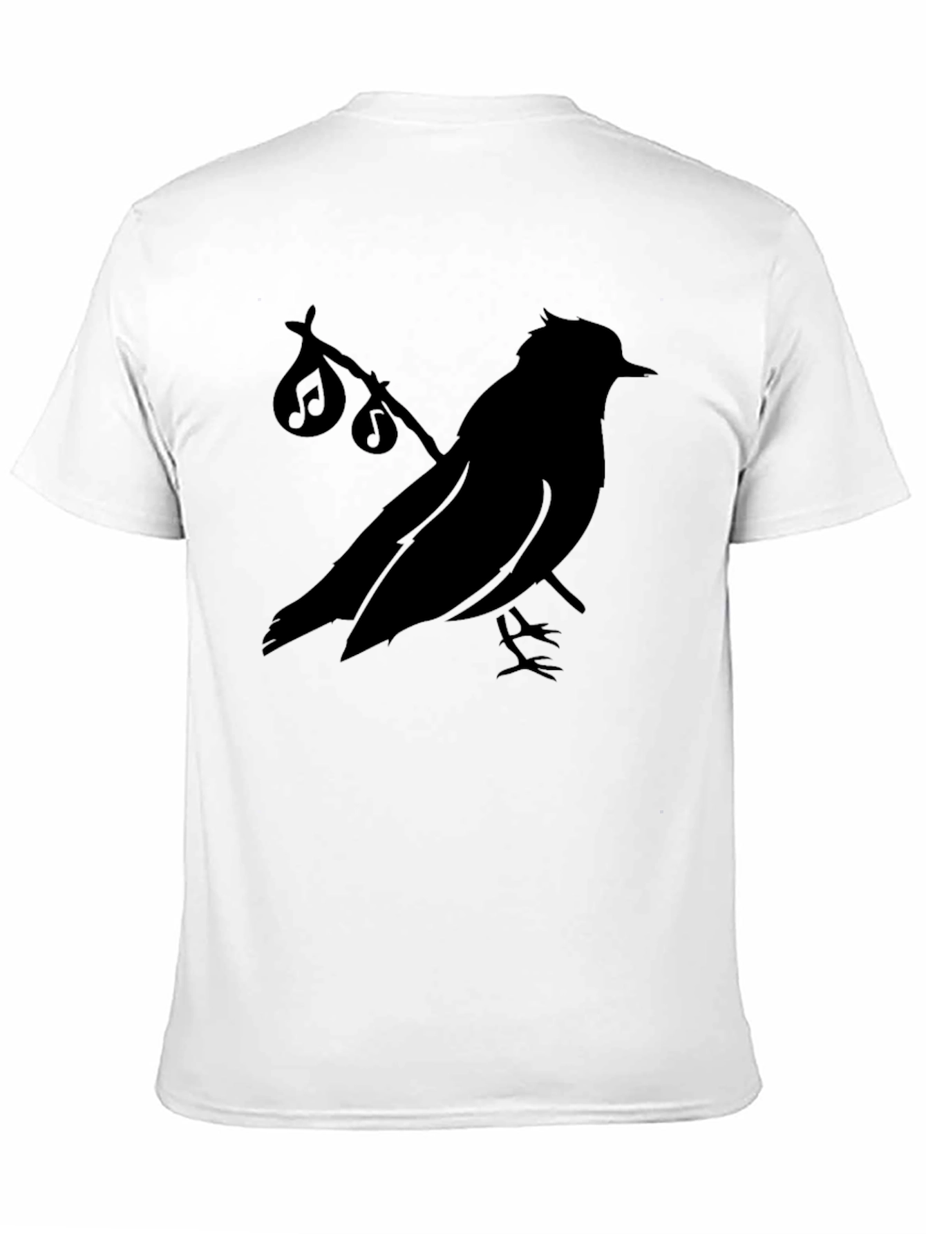 Black Musical Bird Silhouette Black T-Shirt view 11